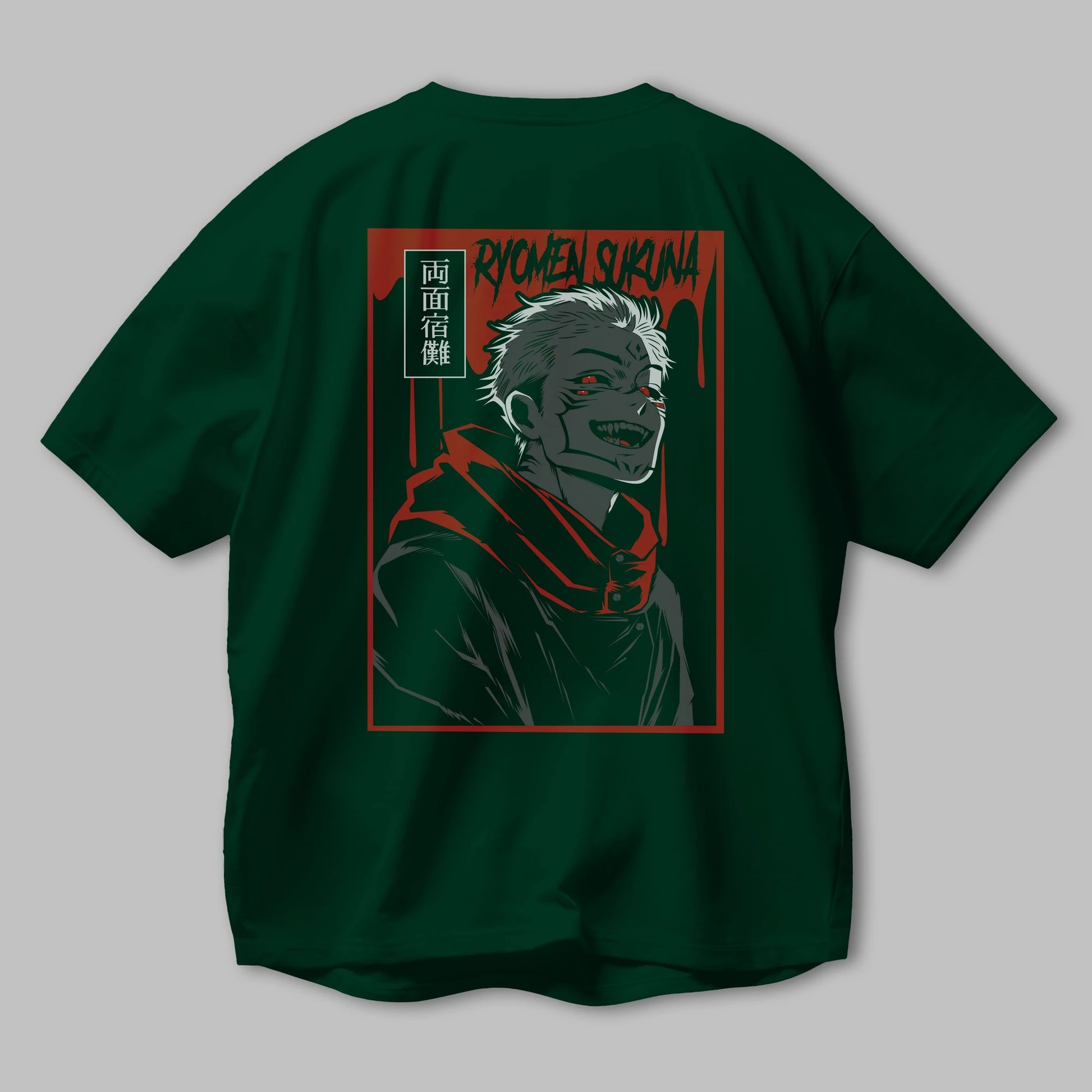 SUKUNA Anime Arka Baskılı Oversize t-shirt Erkek Kadın Unisex