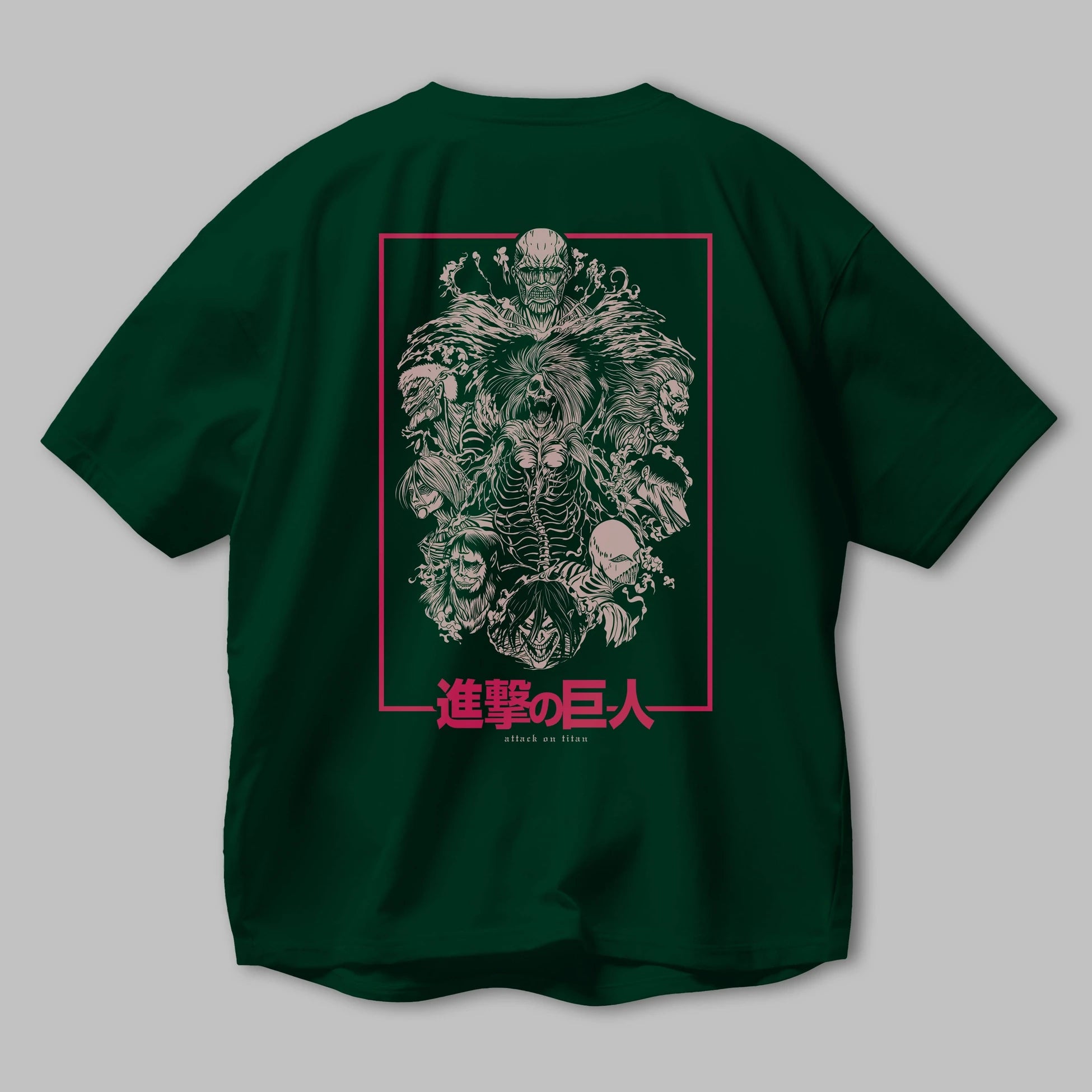 ATTACK ON TITANS Anime Arka Baskılı Oversize t-shirt Erkek Kadın Unisex