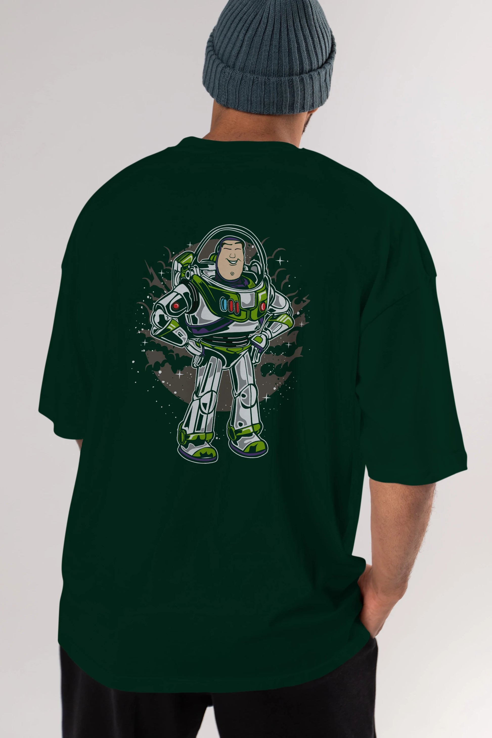 Buzz Arka Baskılı Oversize t-shirt Erkek Kadın Unisex %100 Pamuk