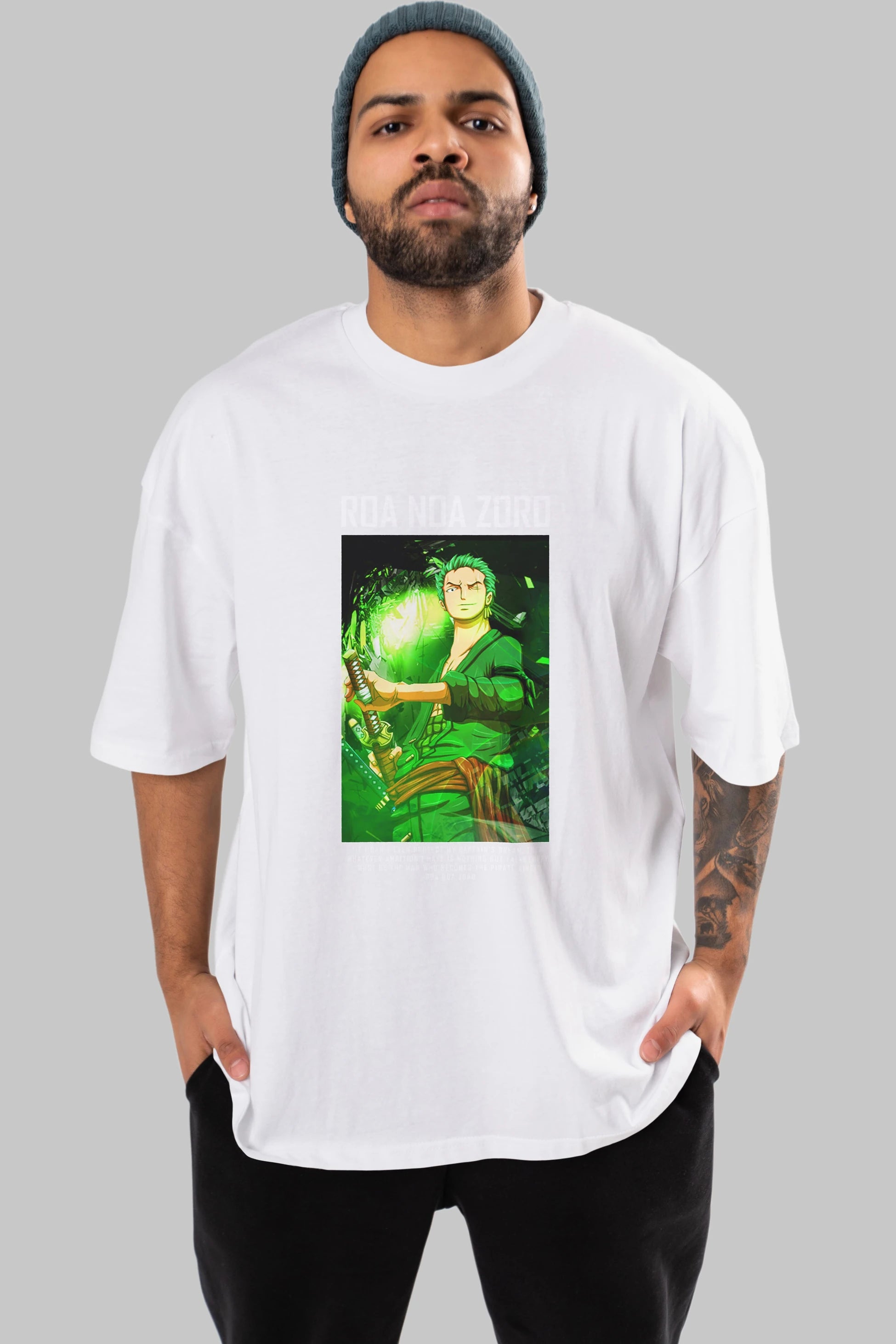 Roronoa Zoro 5 Anime Ön Baskılı Oversize t-shirt Erkek Kadın Unisex