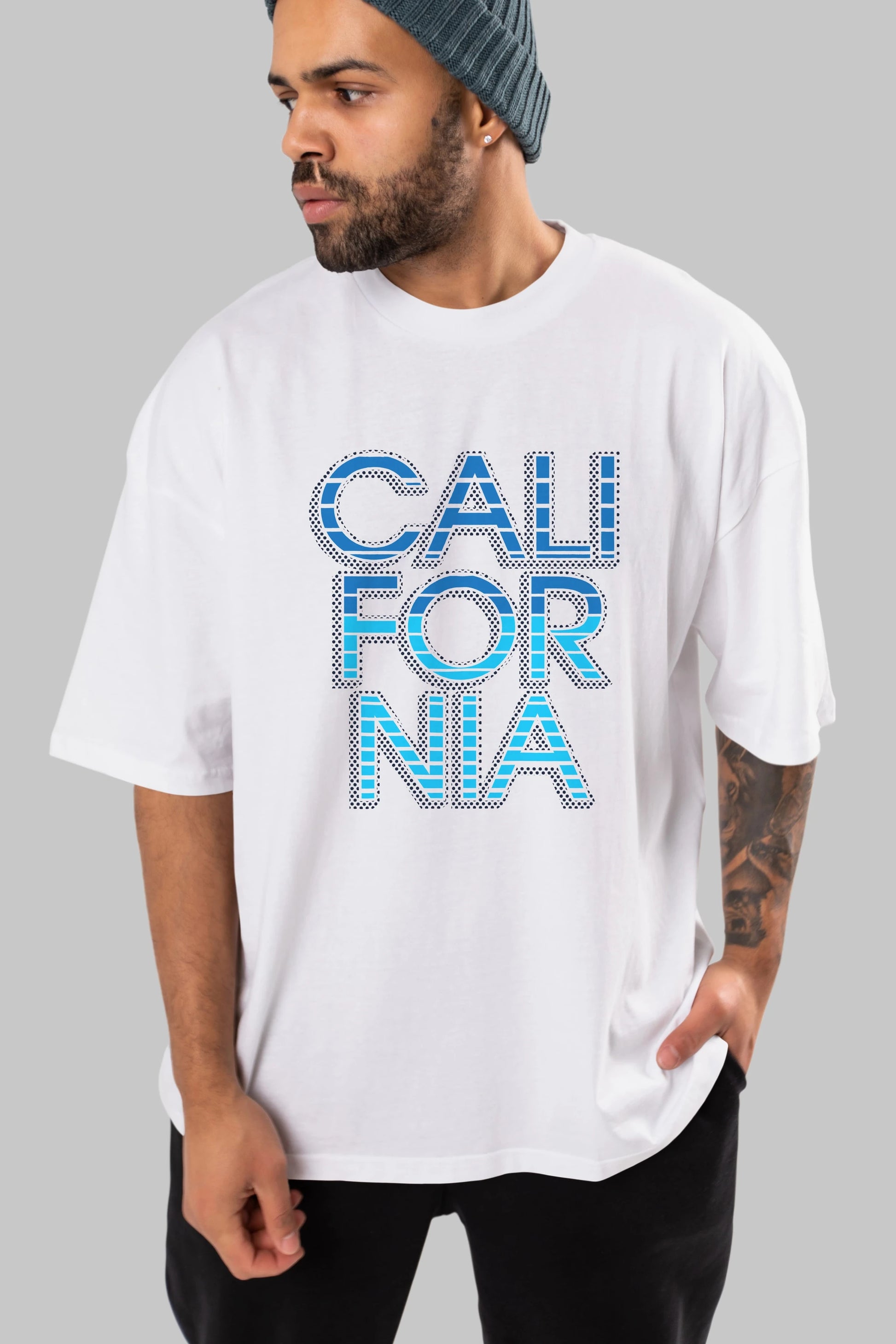 California 3 Ön Baskılı Oversize t-shirt Erkek Kadın Unisex
