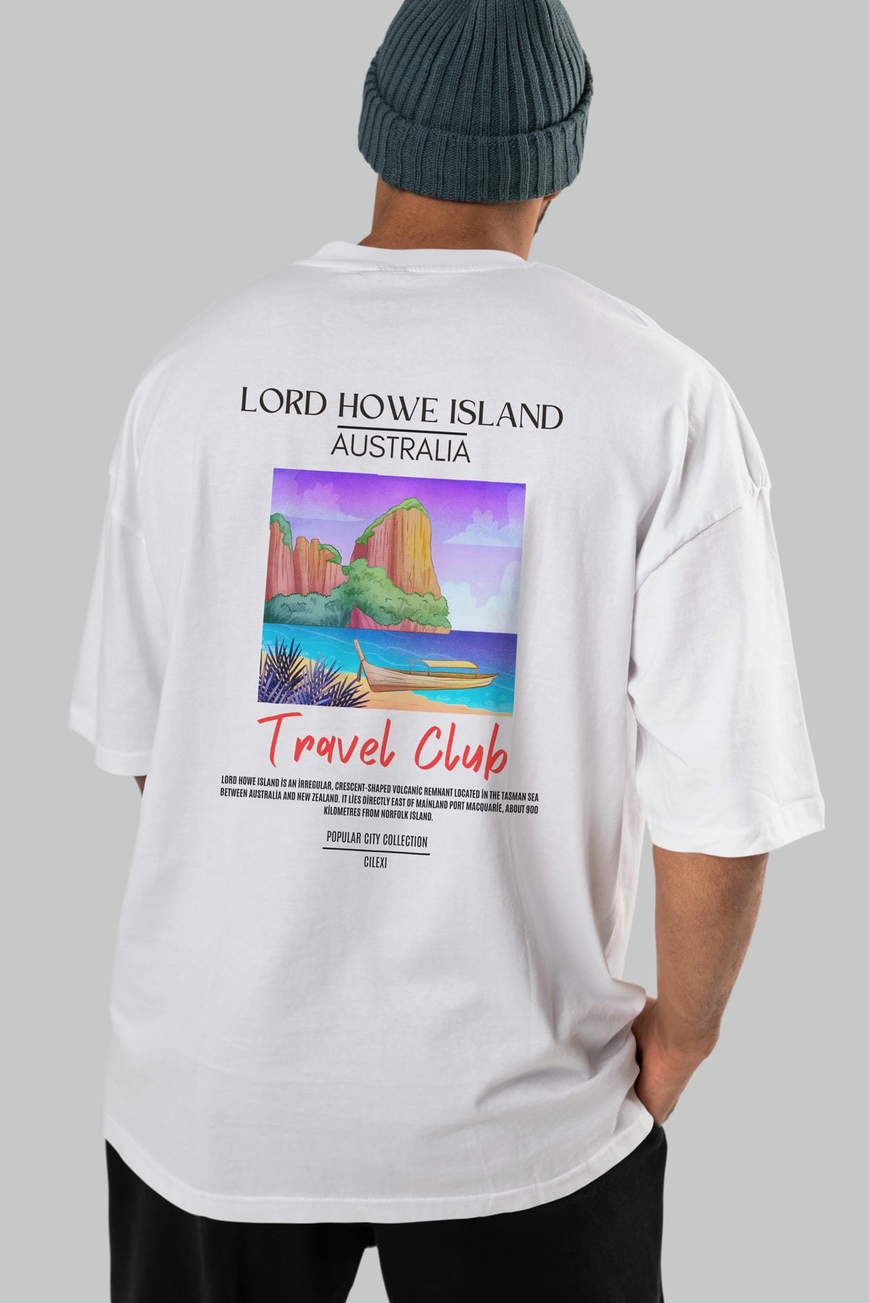 Lord Howe İsland Australia Arka Baskılı Oversize t-shirt Erkek Kadın Pamuk Bisiklet Yaka tişort