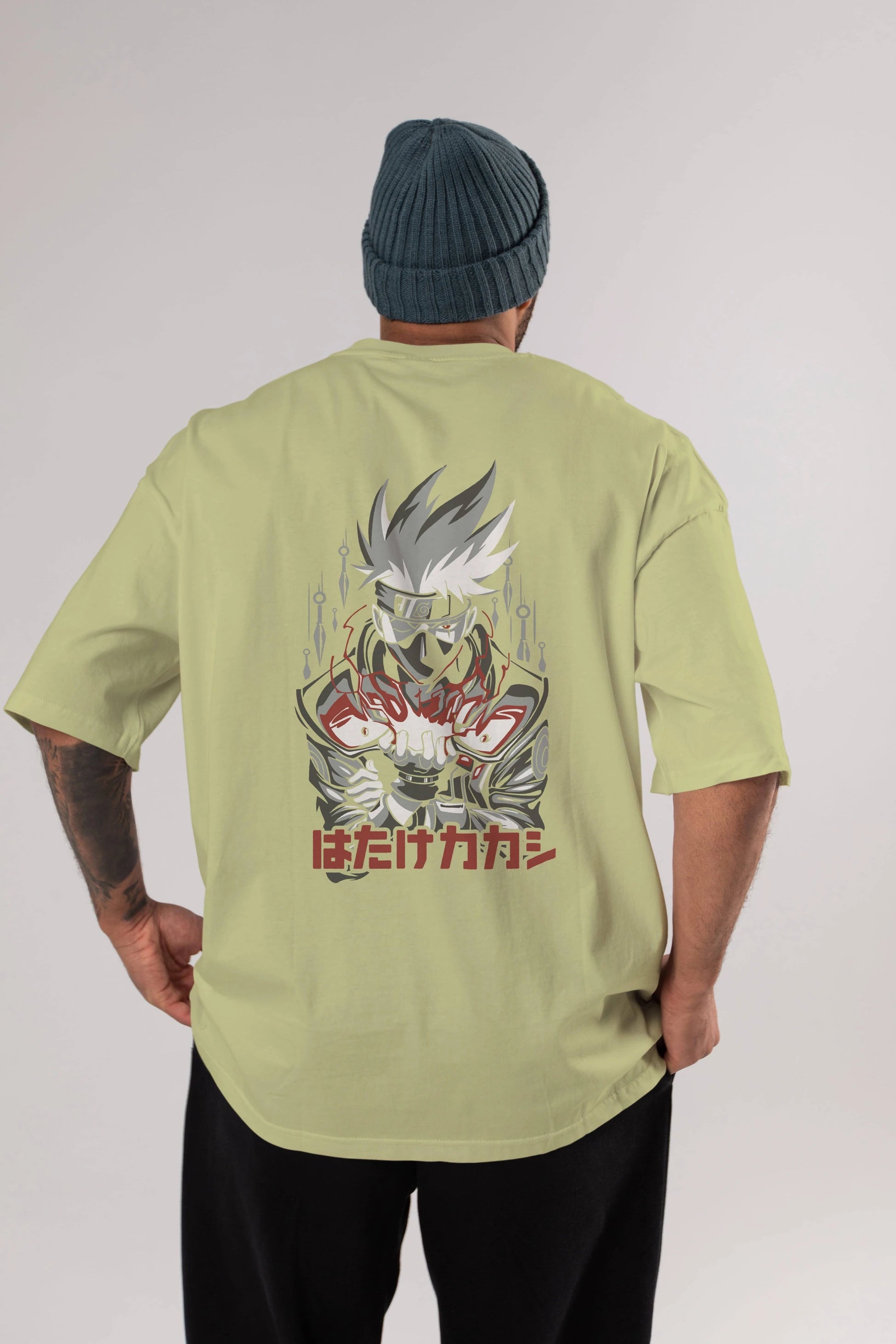 KAKASHI HATAKE NARUTO 1 Anime Arka Baskılı Oversize t-shirt Erkek Kadın Unisex