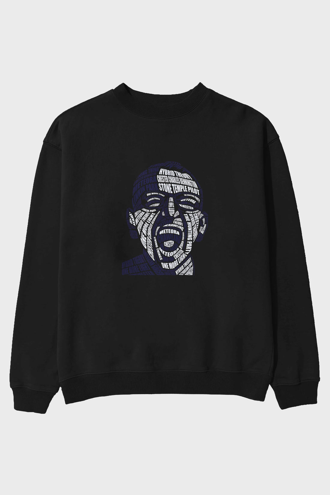 Chester Bennington Calligram Ön Baskılı Oversize Sweatshirt Erkek Kadın Unisex