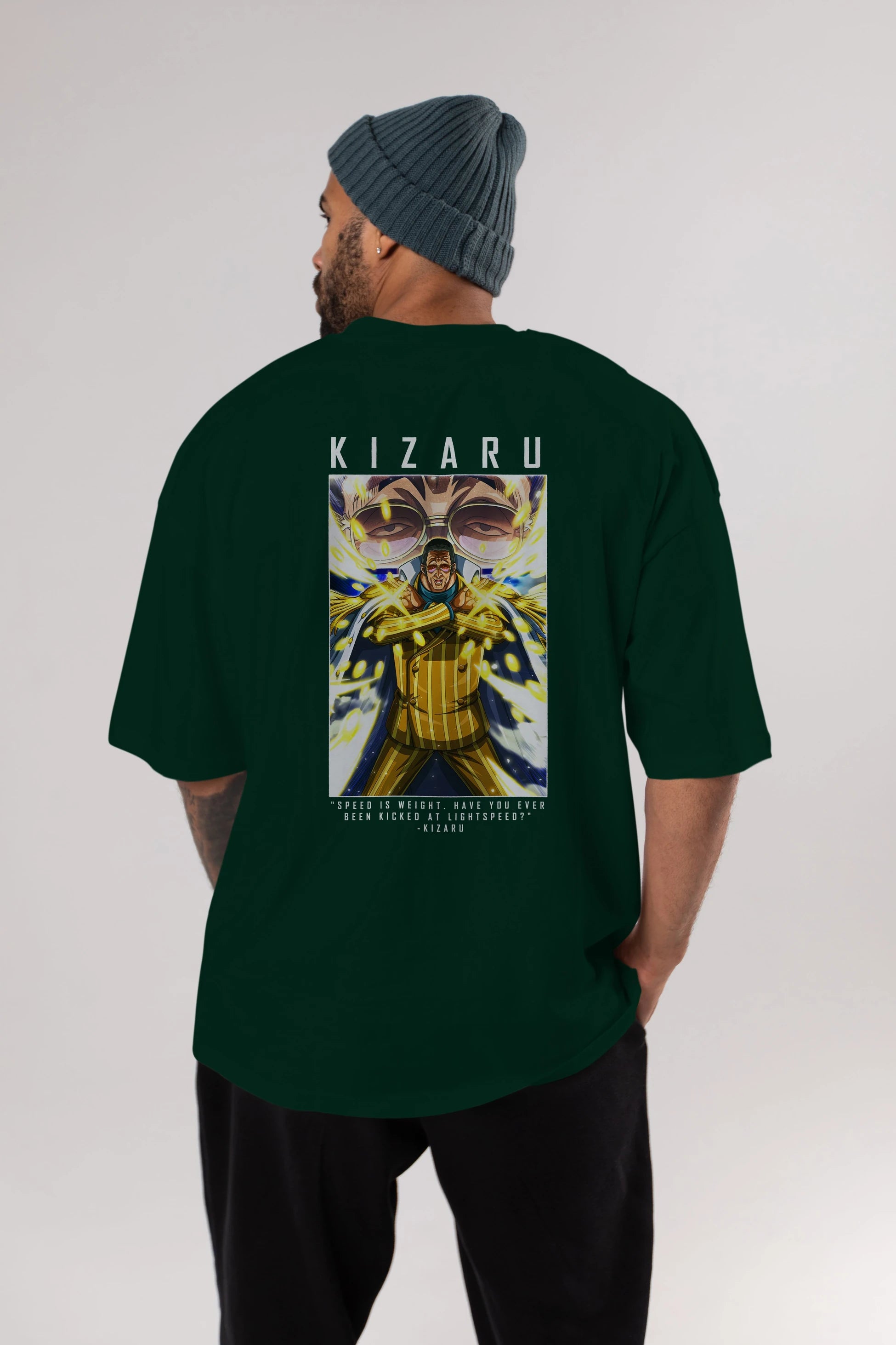 Kizaru Anime Arka Baskılı Oversize t-shirt Erkek Kadın Unisex %100 pamuk tişort
