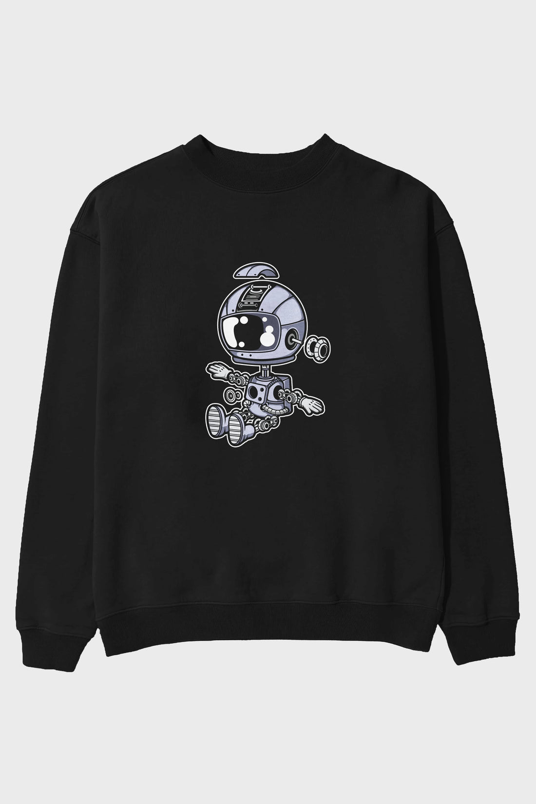 Astronaut Robot Ön Baskılı Oversize Sweatshirt Erkek Kadın Unisex