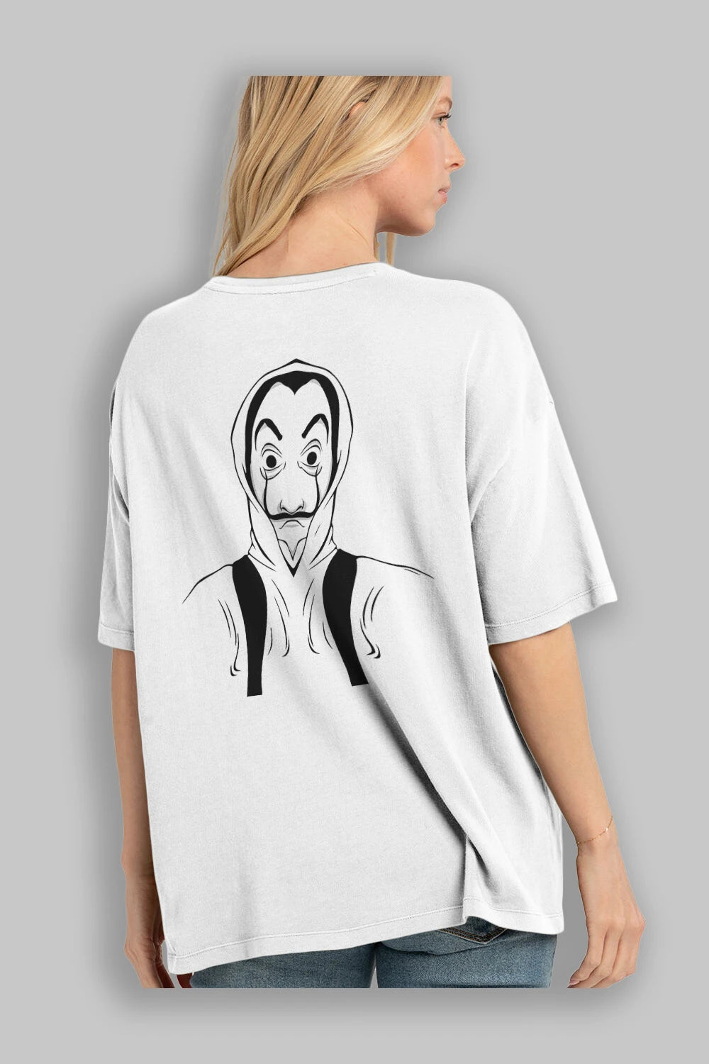 La Casa De Papel (7) Arka Baskılı Oversize t-shirt Erkek Kadın Unisex %100 Pamuk Bisiklet Yaka tişort