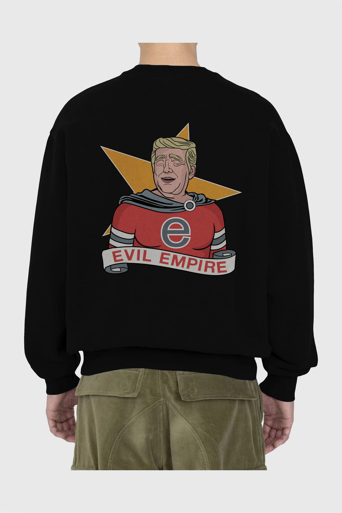 Evil Empire Trump Arka Baskılı Oversize Sweatshirt Erkek Kadın Unisex