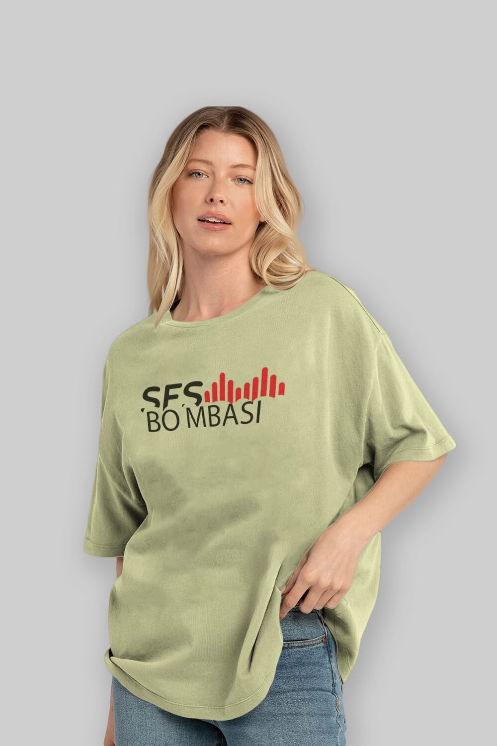 Ses Bombası Ön Baskılı Oversize t-shirt %100 pamuk Erkek Kadın Unisex