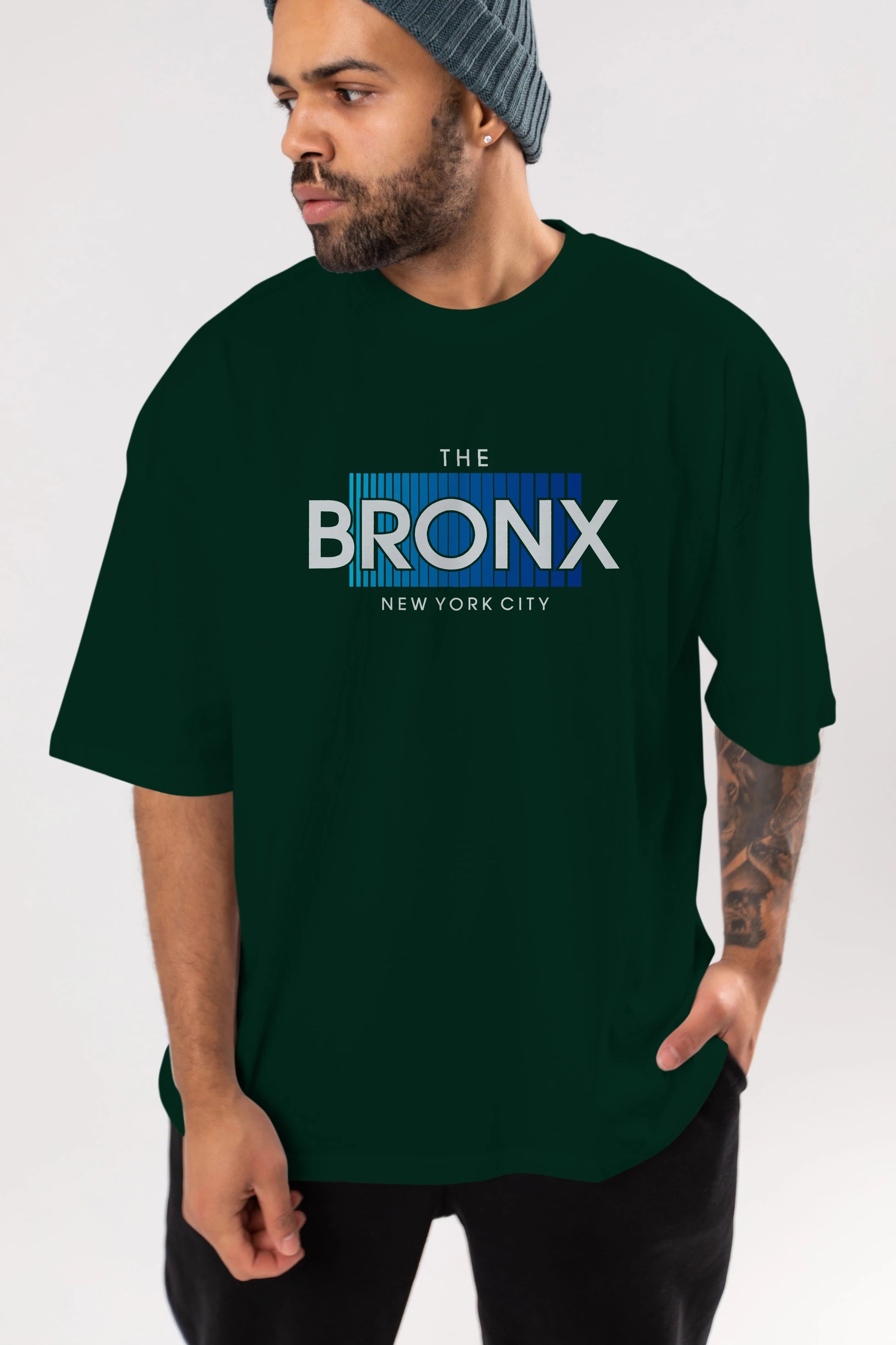 The Bronx Ön Baskılı Oversize t-shirt Erkek Kadın Unisex