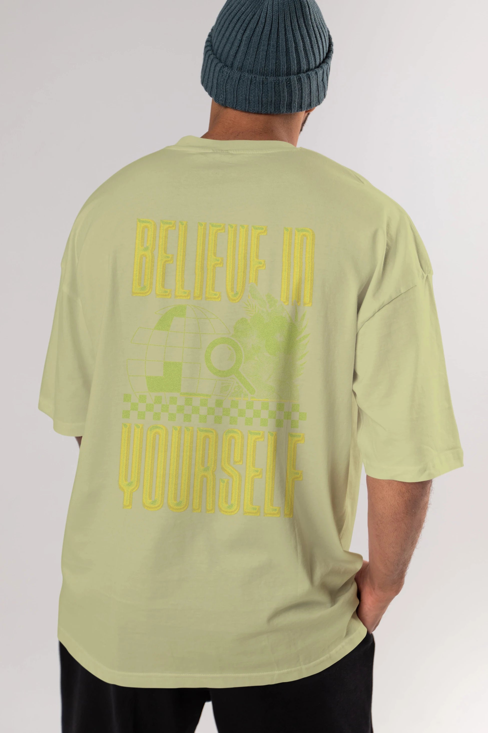 Believe in yourself Arka Baskılı Oversize t-shirt Erkek Kadın Unisex