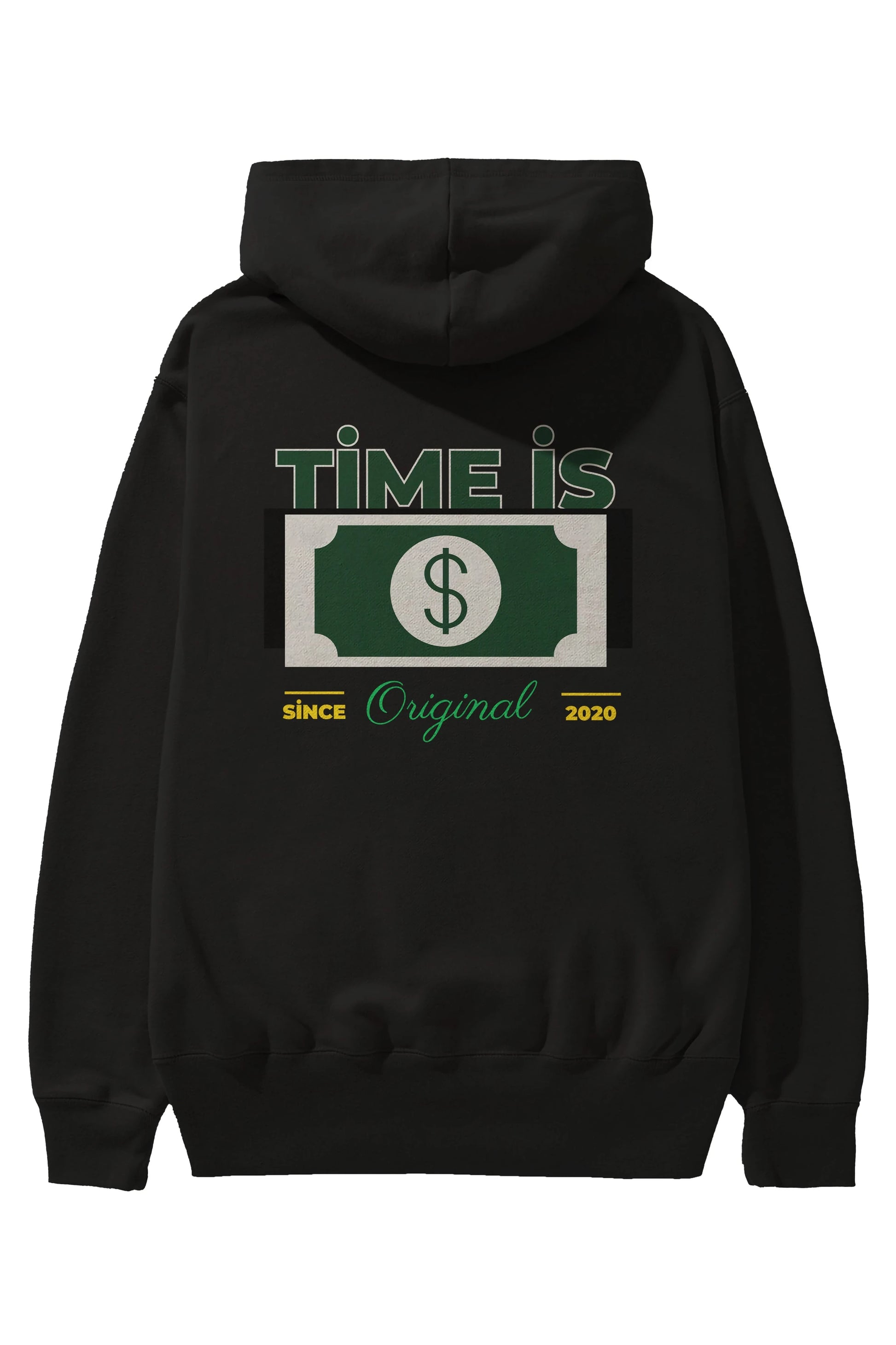 Time is Original Arka Baskılı Oversize Hoodie Kapüşonlu Sweatshirt Erkek Kadın Unisex