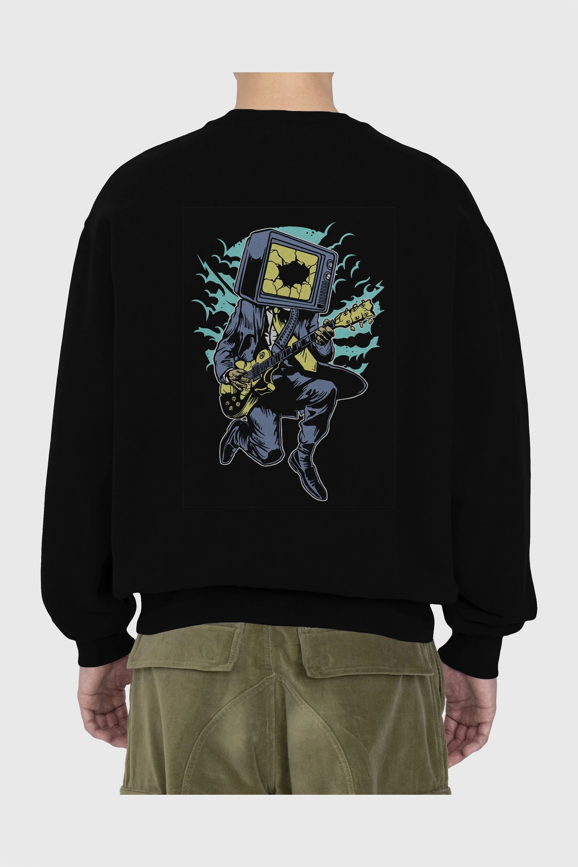 Death Rock Arka Baskılı Oversize Sweatshirt Erkek Kadın Unisex