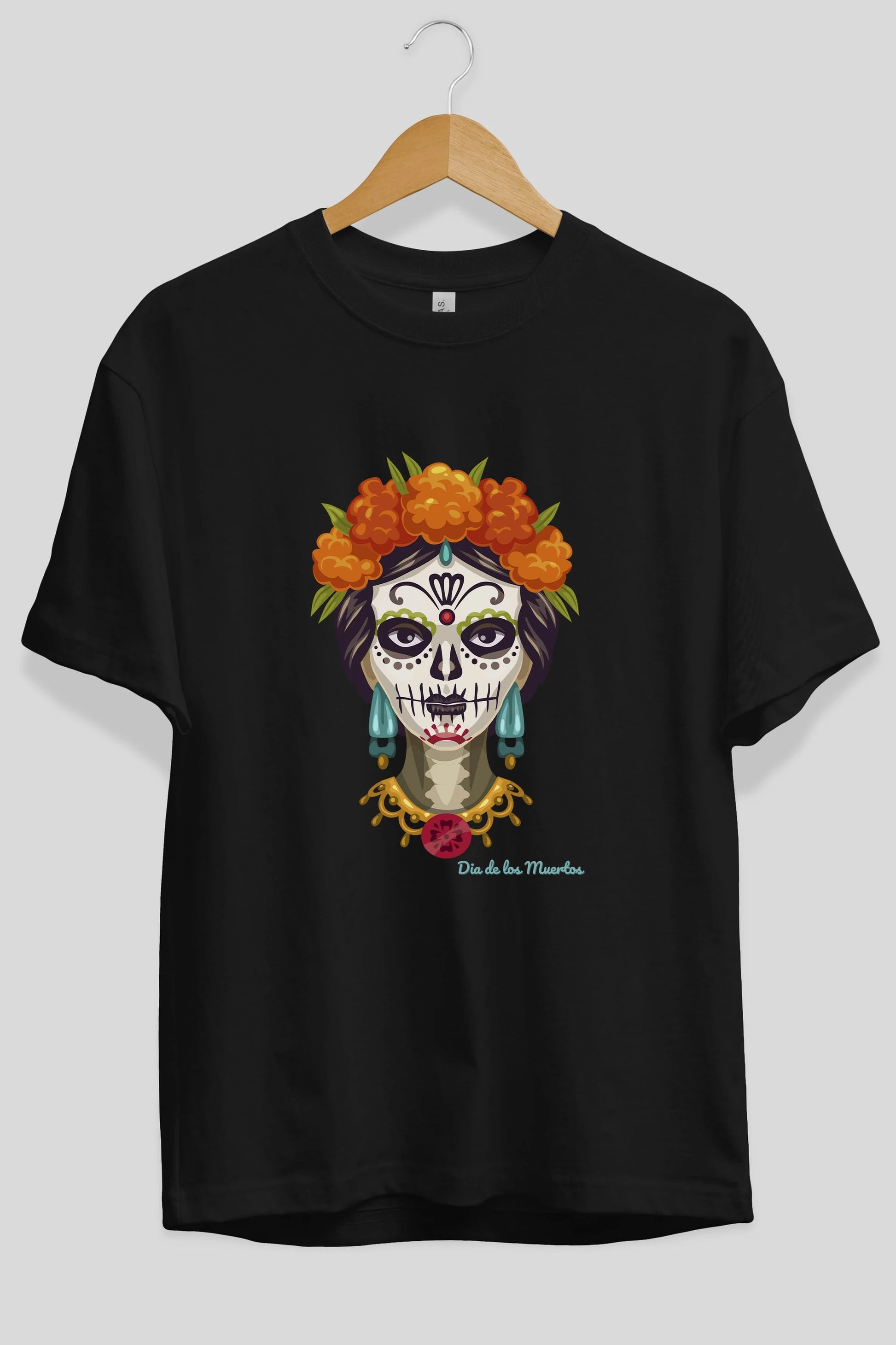 Dia de los Muertos 2 Ön Baskılı Oversize t-shirt Erkek Kadın Unisex