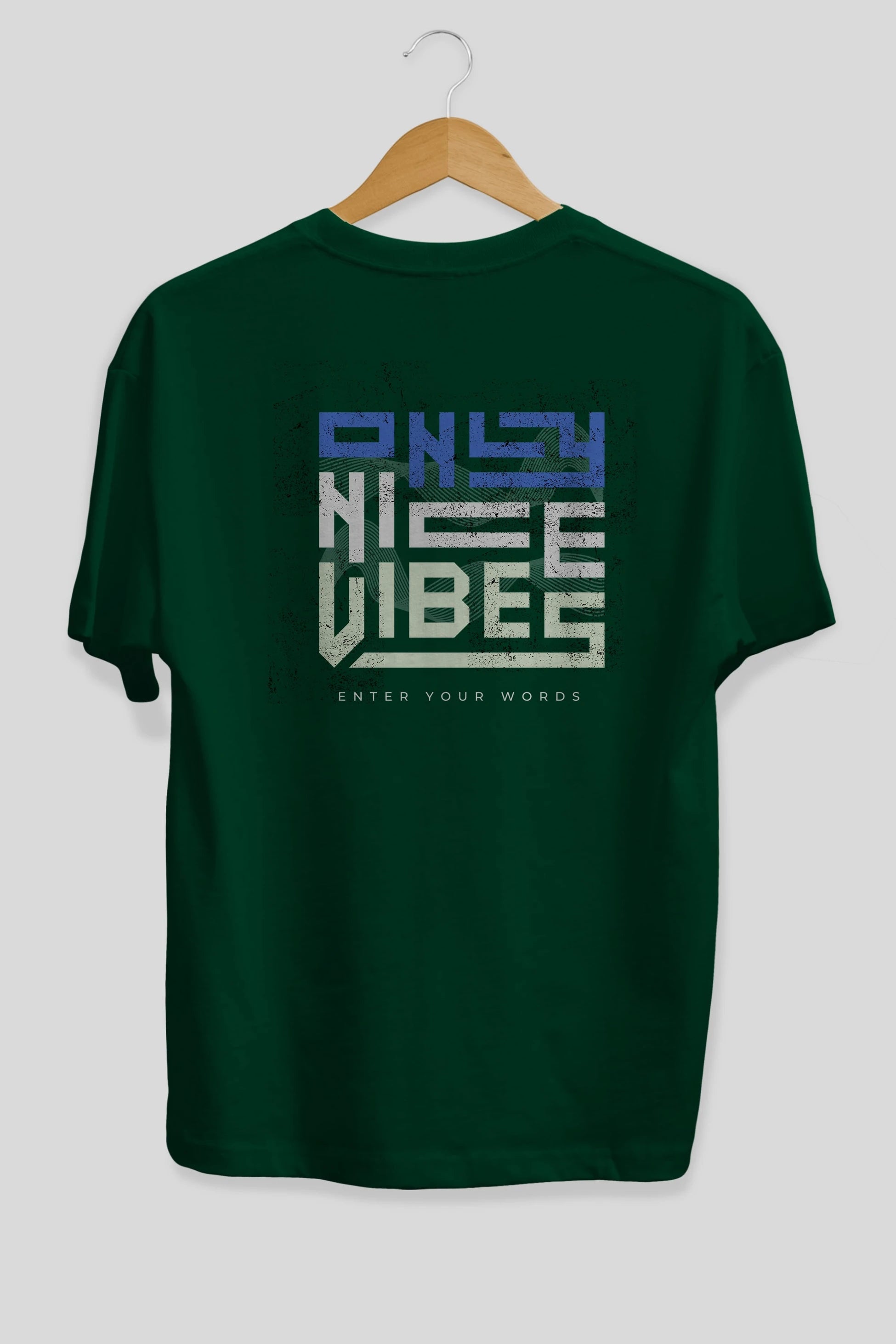 Only Nice Vibes Arka Baskılı Oversize t-shirt Erkek Kadın Unisex