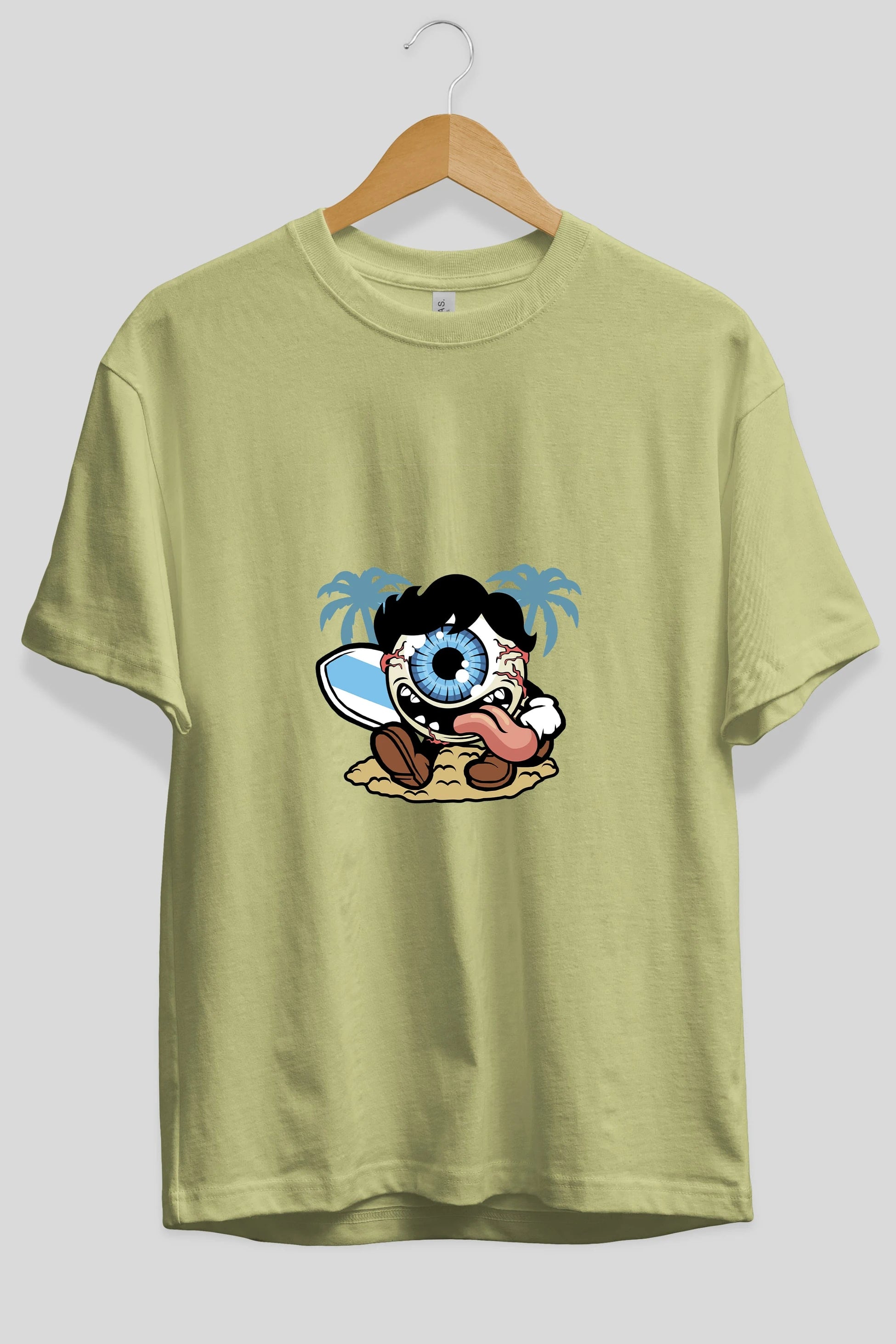 Eye Ball Surfer Ön Baskılı Oversize t-shirt Erkek Kadın Unisex %100 Pamuk tişort