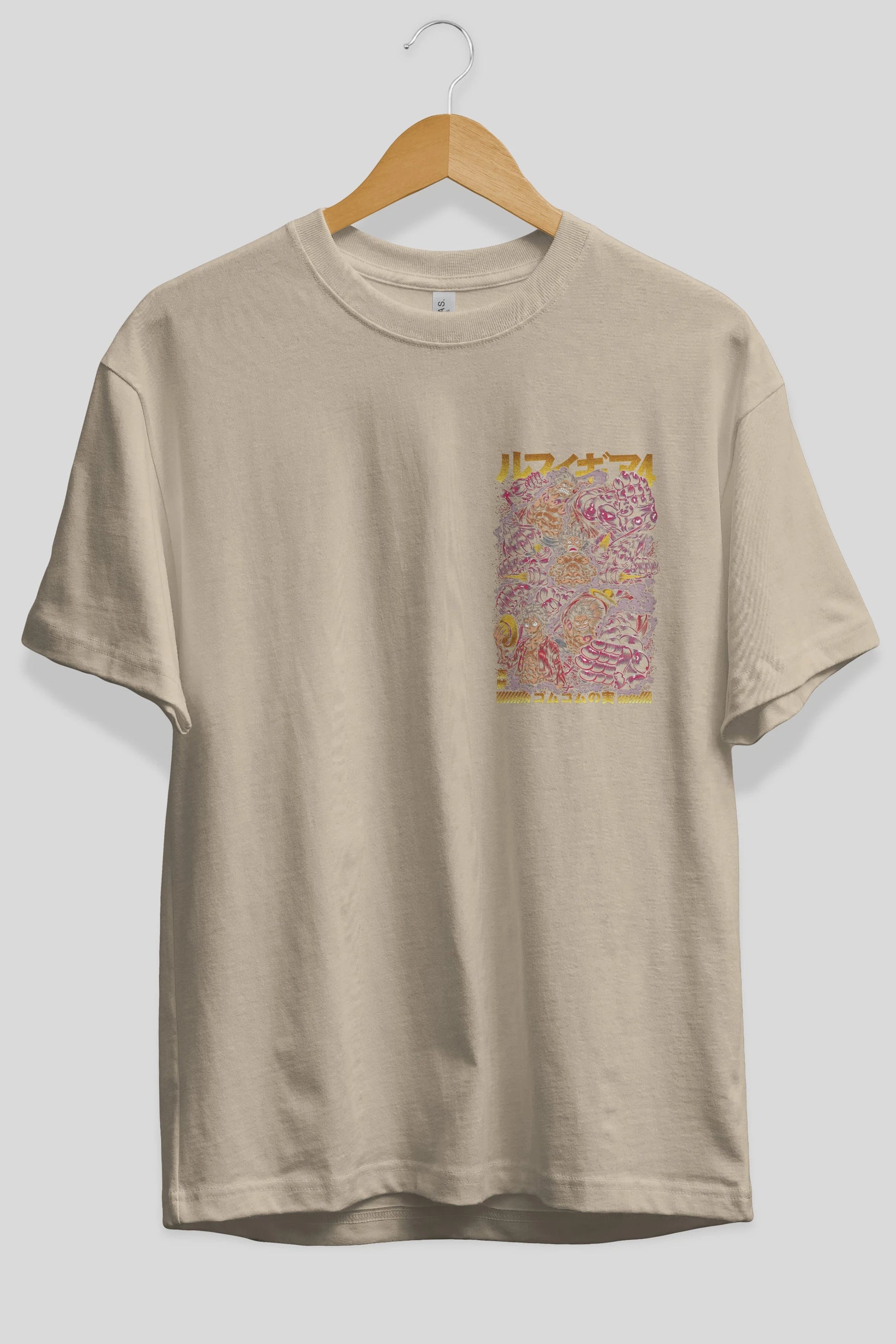 MONKEY D. LUFFY (2) Ön Sol Baskılı Oversize t-shirt Erkek Kadın Unisex %100 Pamuk Bisiklet Yaka tişort