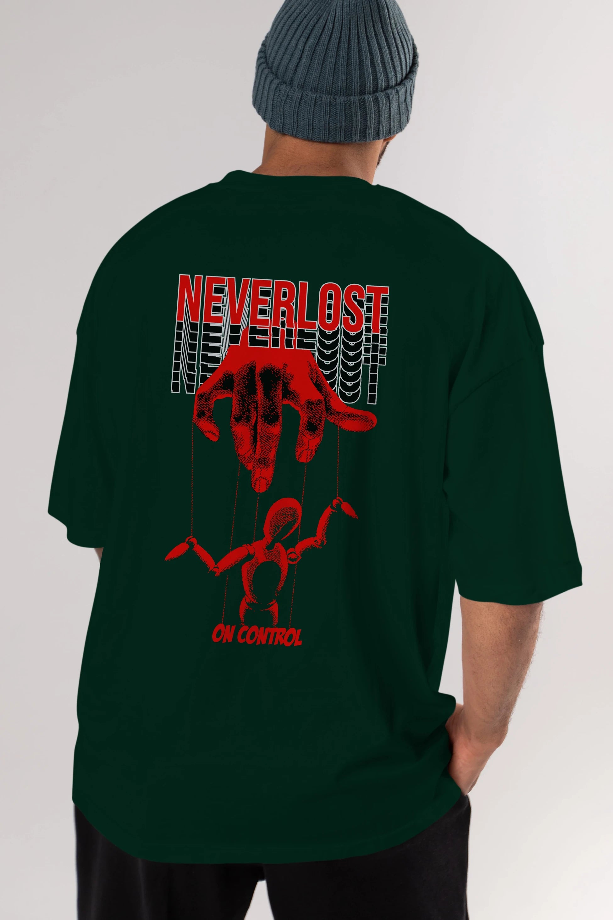 Neverlost on Control Arka Baskılı Oversize t-shirt Erkek Kadın Unisex