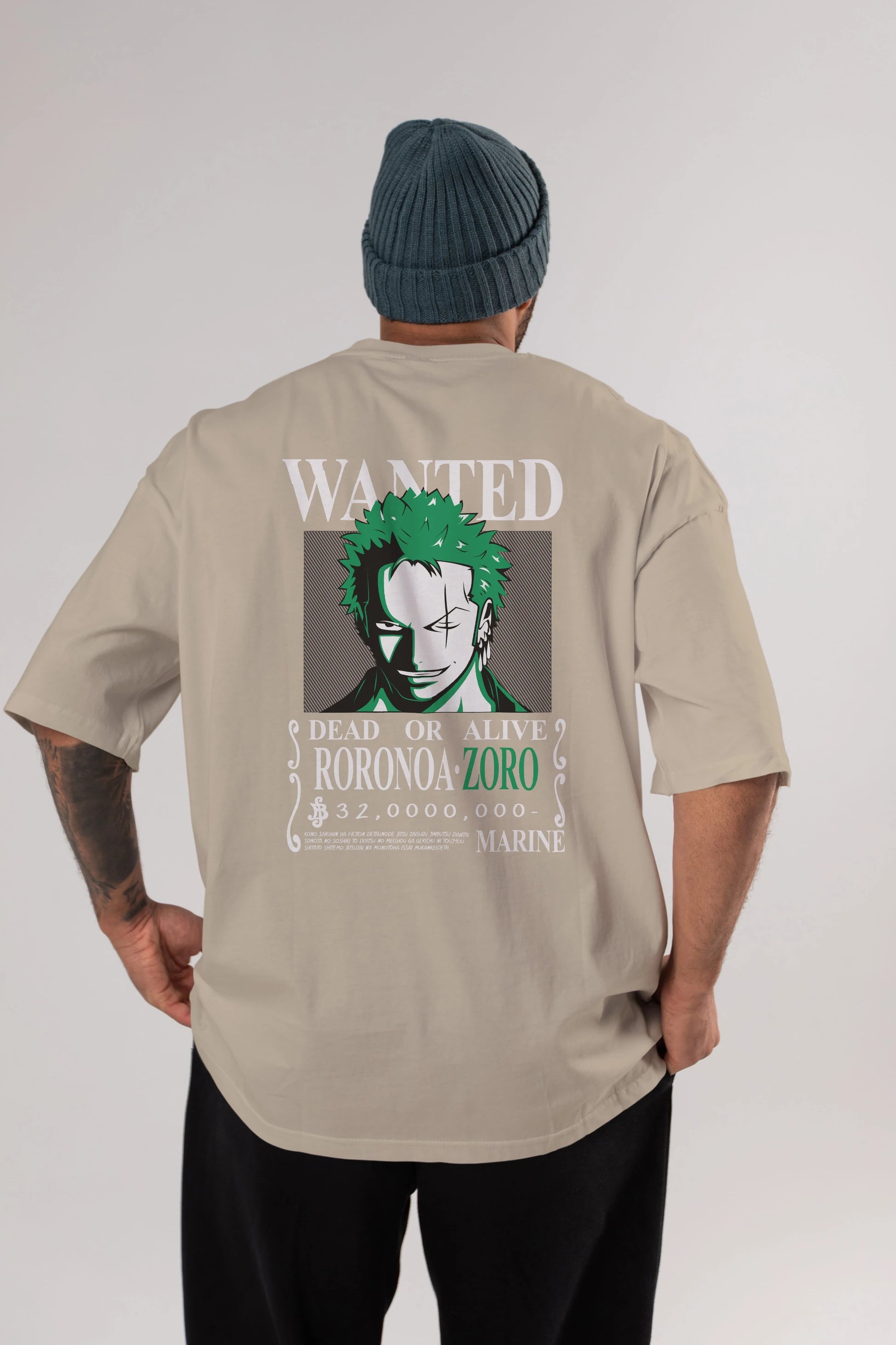 Roronoa Zoro Anime Arka Baskılı Oversize t-shirt Erkek Kadın Unisex %100 pamuk tişort