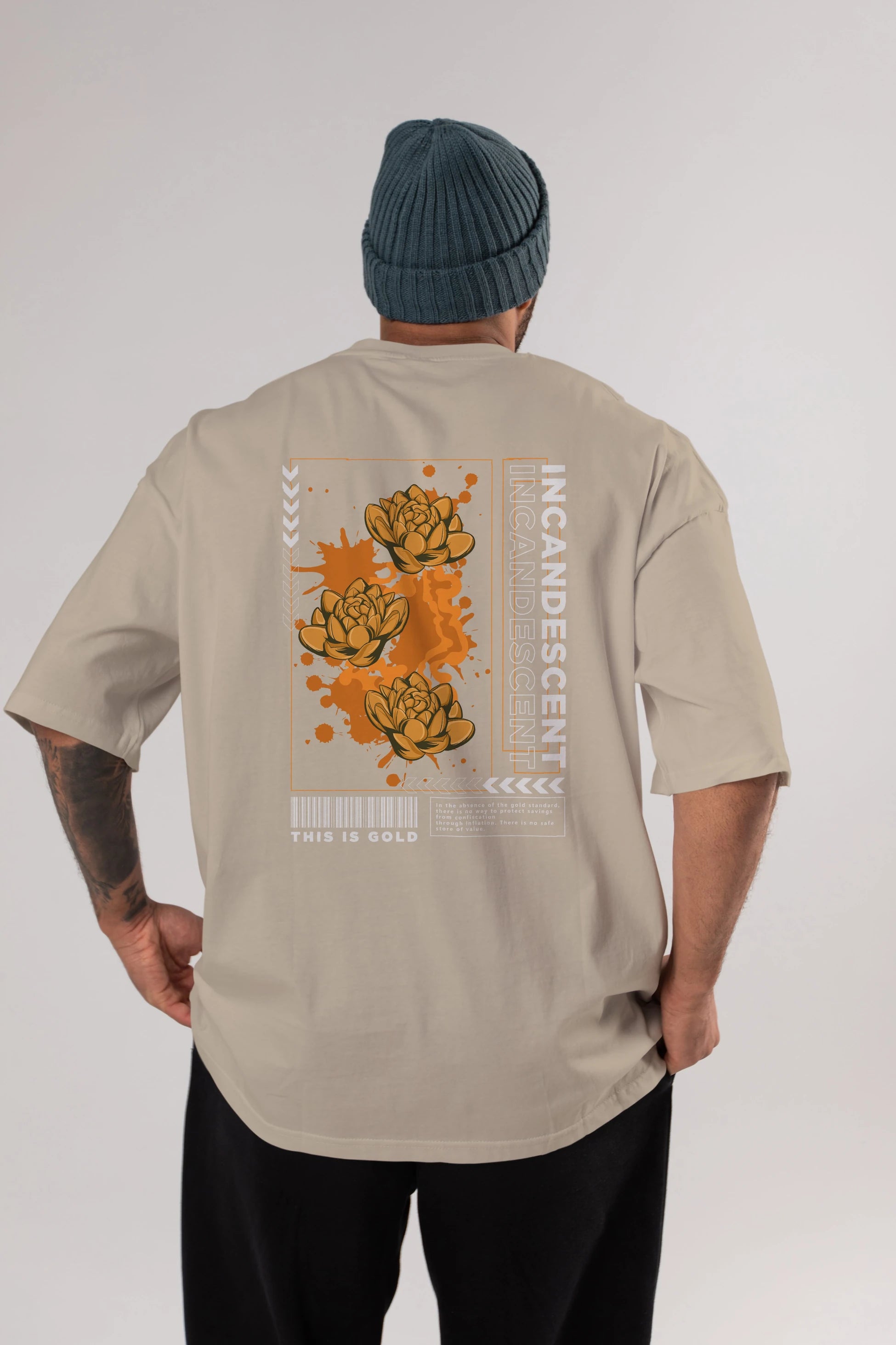 Incandescent Arka Baskılı Oversize t-shirt Erkek Kadın Unisex