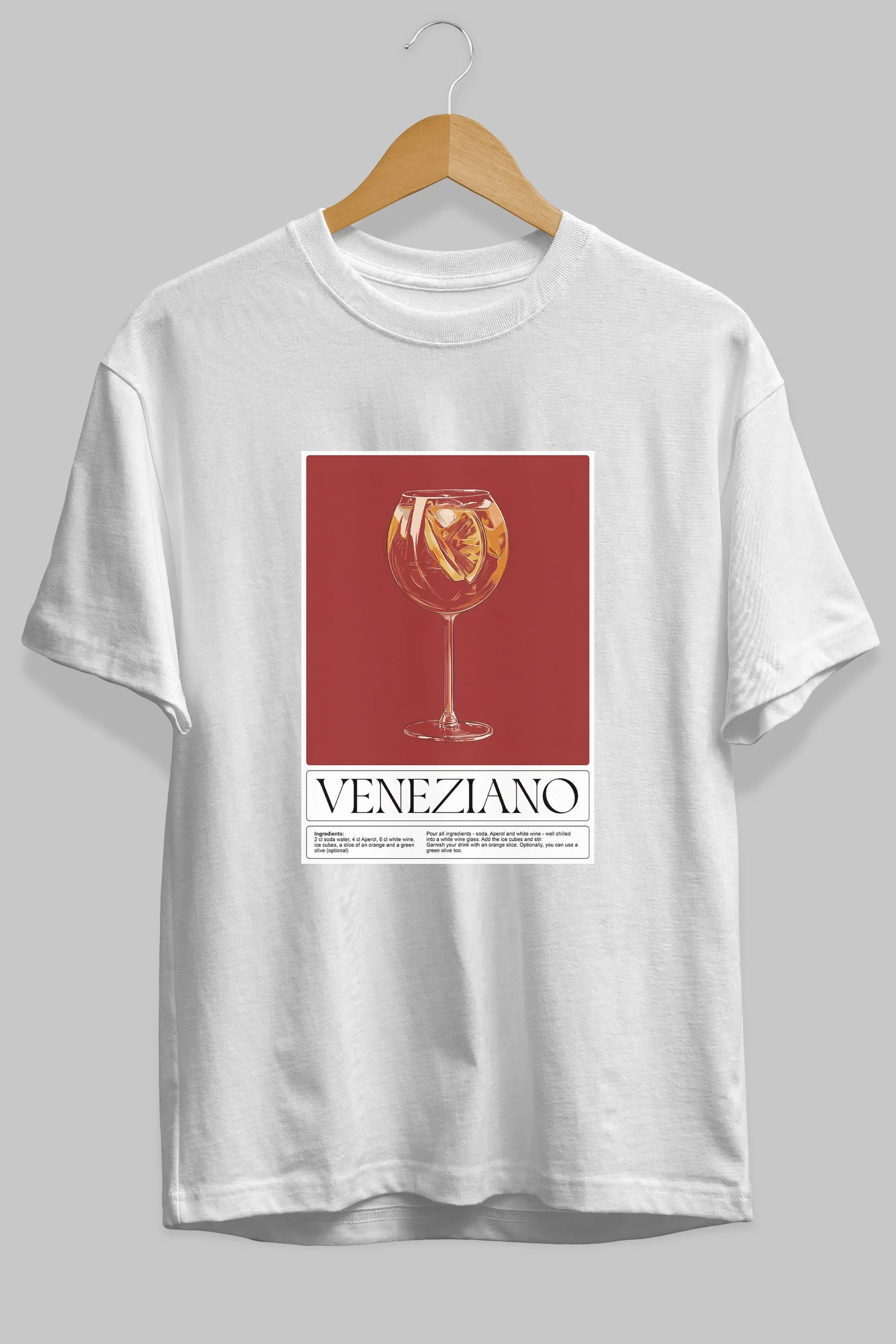Veneziano Ön Baskılı Oversize t-shirt Erkek Kadın Unisex %100 Pamuk Bisiklet Yaka tişort