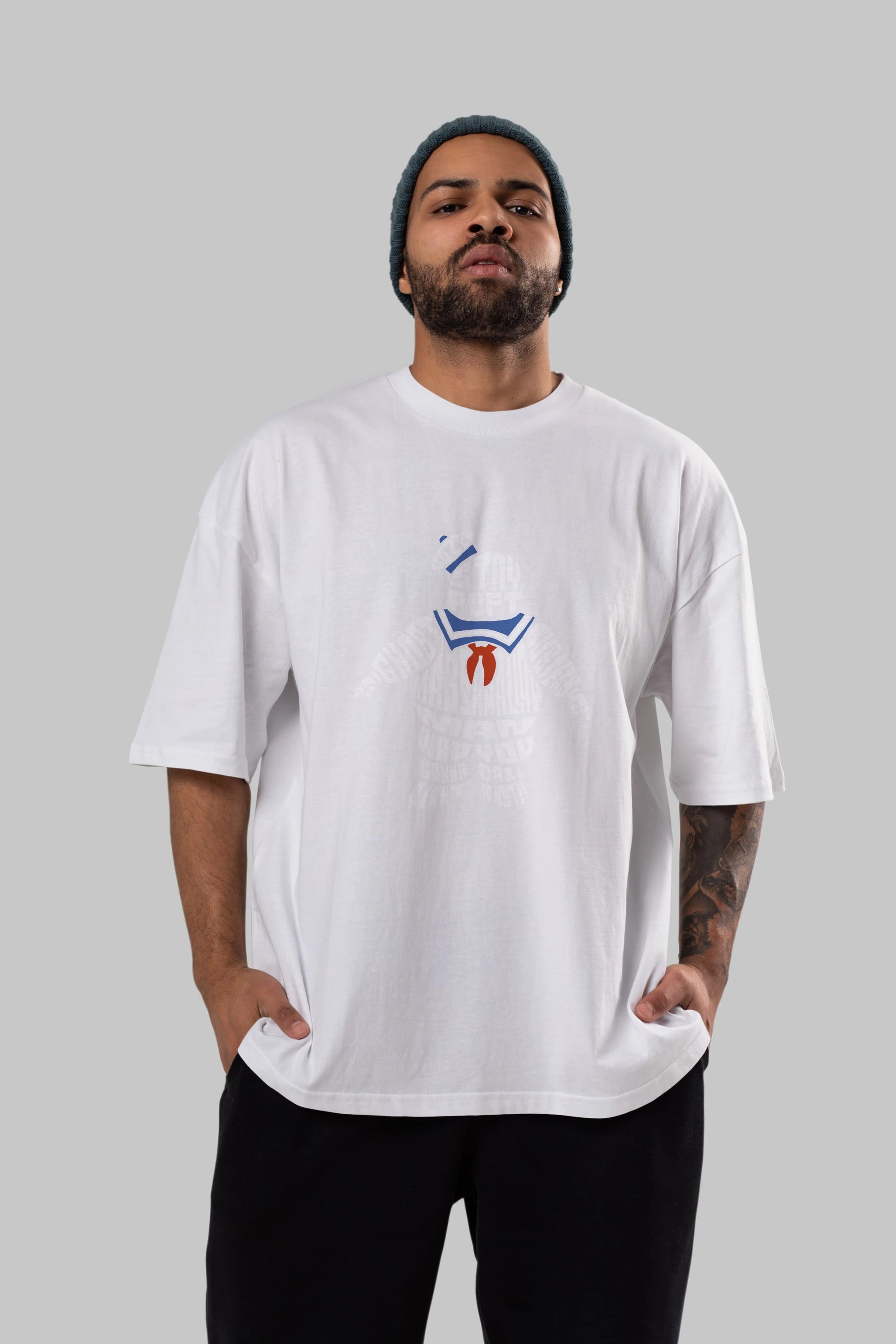 Stay Puft Ön Baskılı Oversize t-shirt %100 pamuk Erkek Kadın Unisex