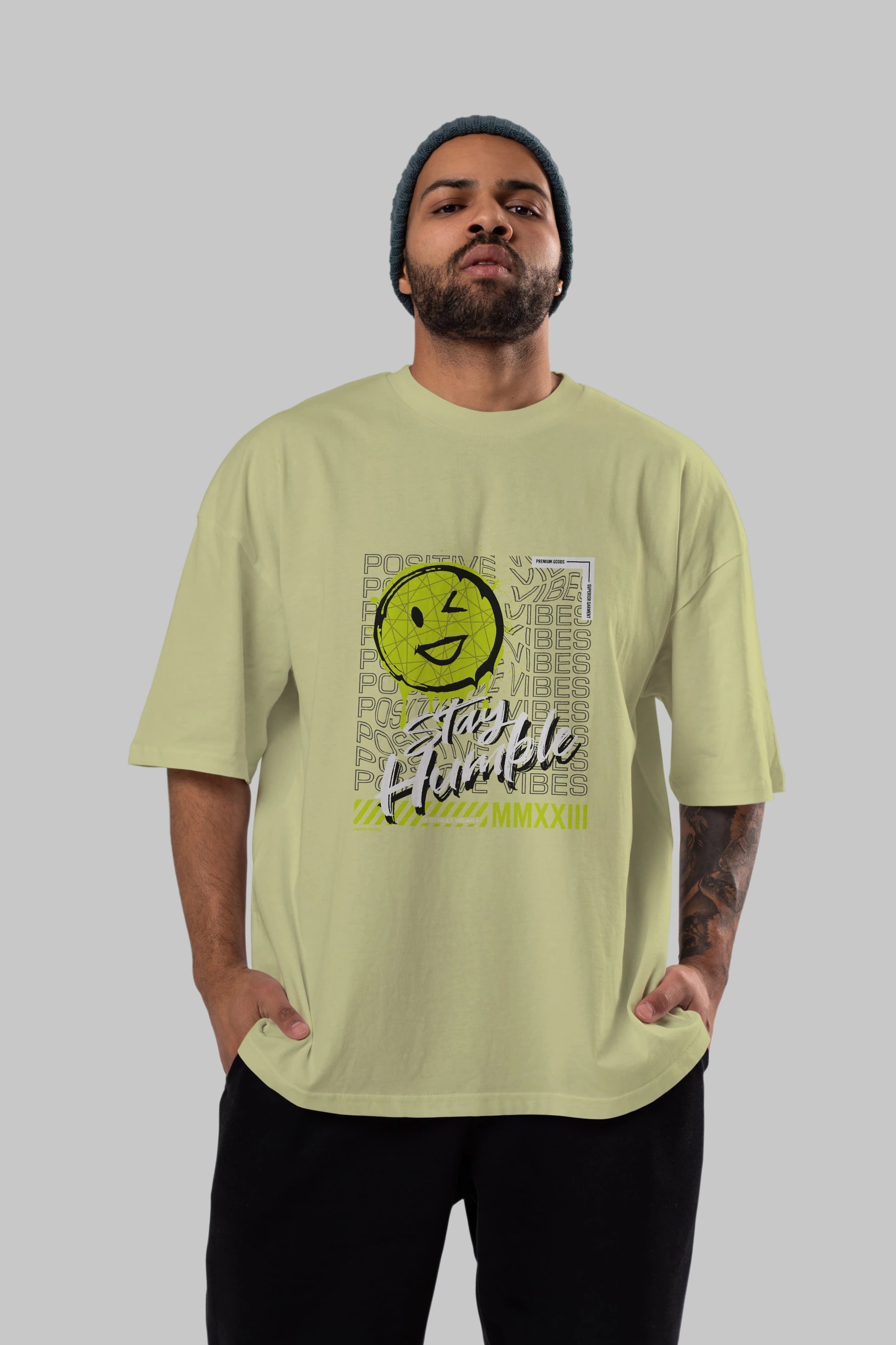 Stay Humble Ön Baskılı Oversize t-shirt Erkek Kadın Unisex