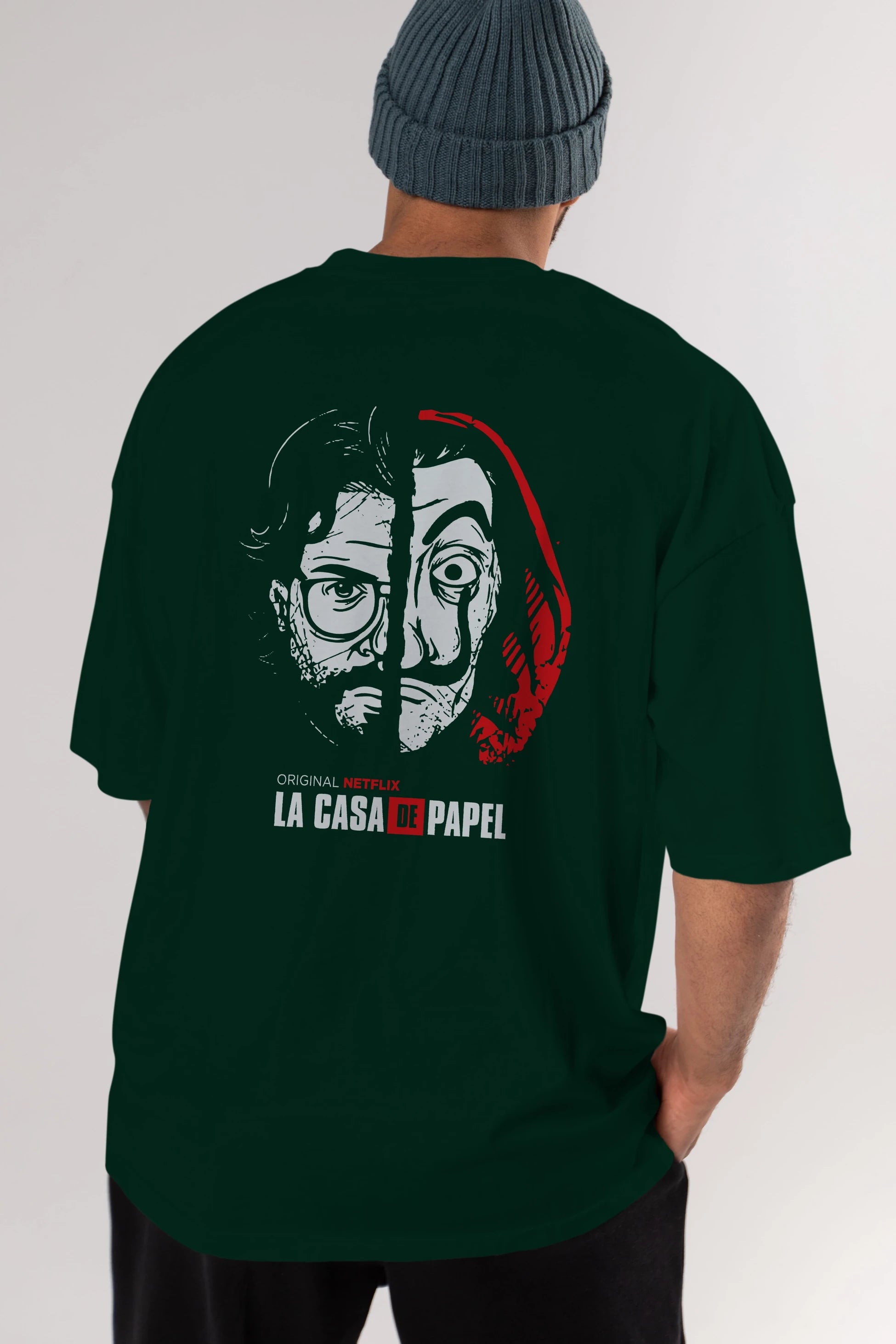 La Casa De Papel (9) Arka Baskılı Oversize t-shirt Erkek Kadın Unisex %100 Pamuk Bisiklet Yaka tişort