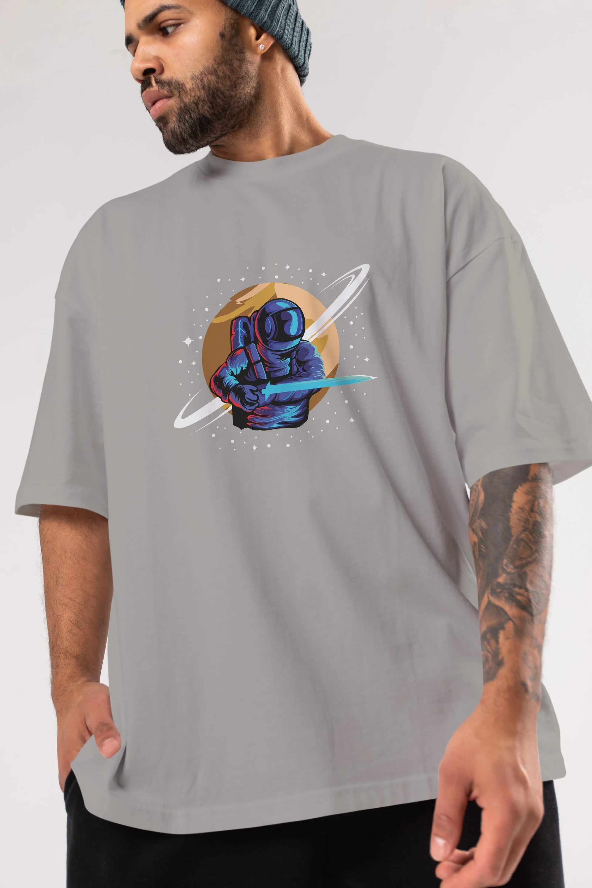 Astro Knight Ön Baskılı Oversize t-shirt Erkek Kadın Unisex