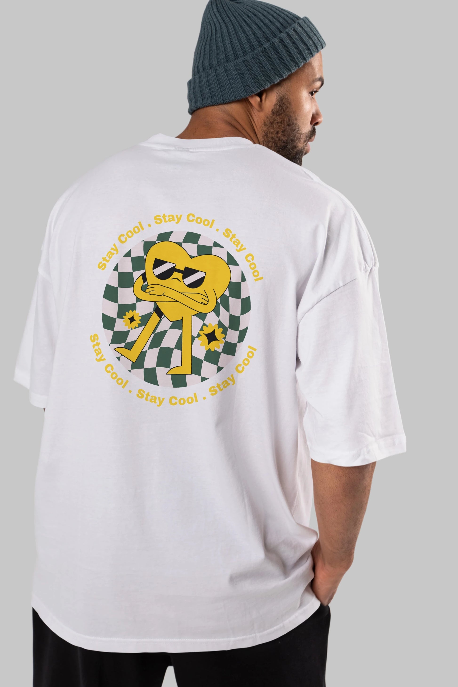 Stay Cool Yazılı Arka Baskılı Oversize t-shirt Erkek Kadın Unisex