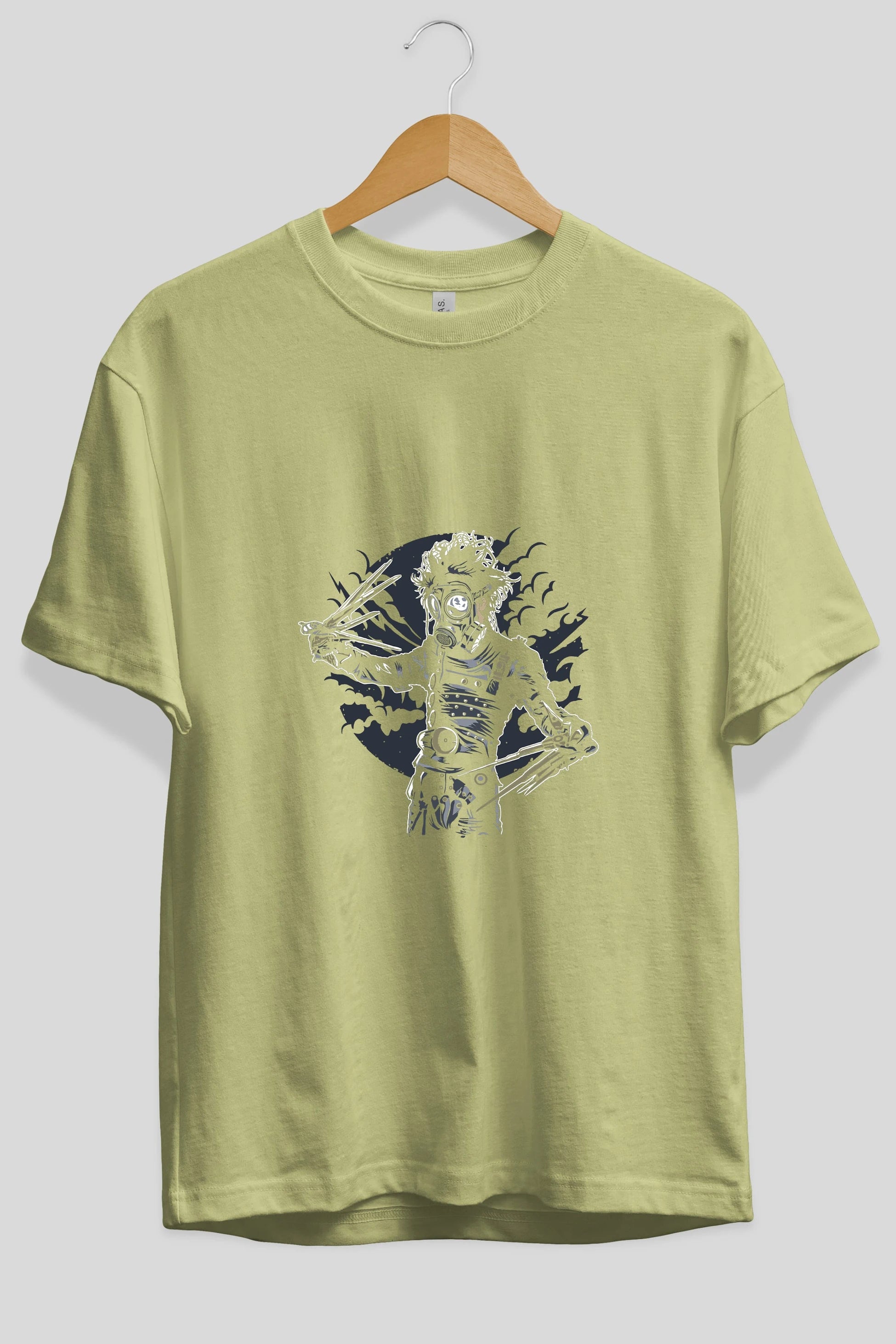 Gas Mask Scissors Ön Baskılı Oversize t-shirt Erkek Kadın Unisex %100 Pamuk tişort