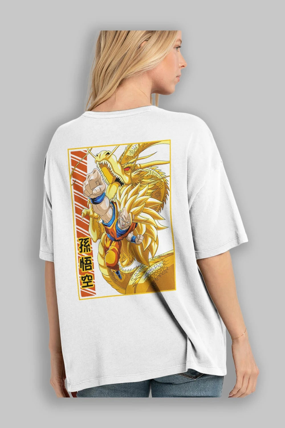 DragonBall Goku Anime Arka Baskılı Oversize t-shirt Erkek Kadın Unisex