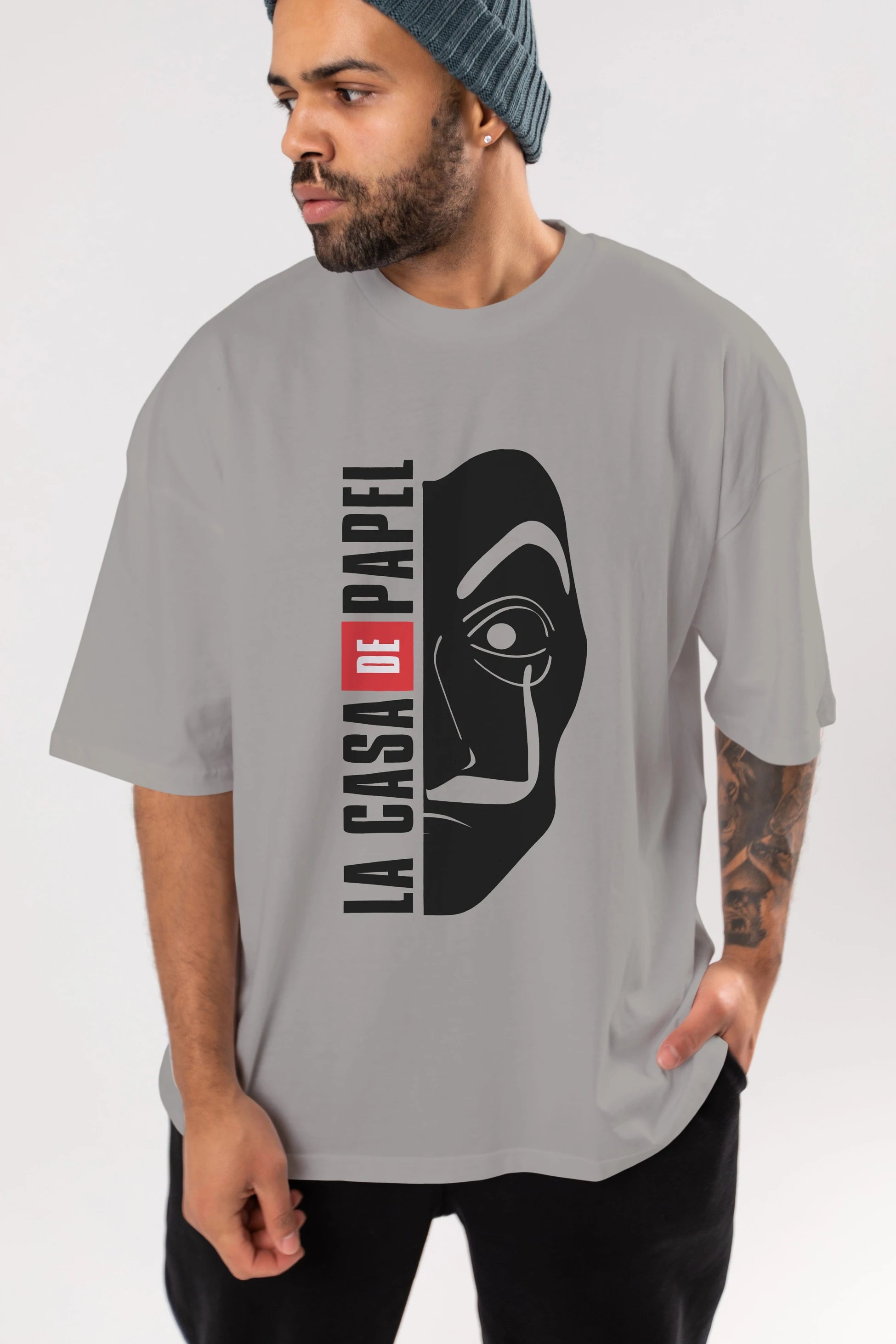 La Casa De Papel (3) Ön Baskılı Oversize t-shirt Erkek Kadın Unisex %100 Pamuk Bisiklet Yaka tişort