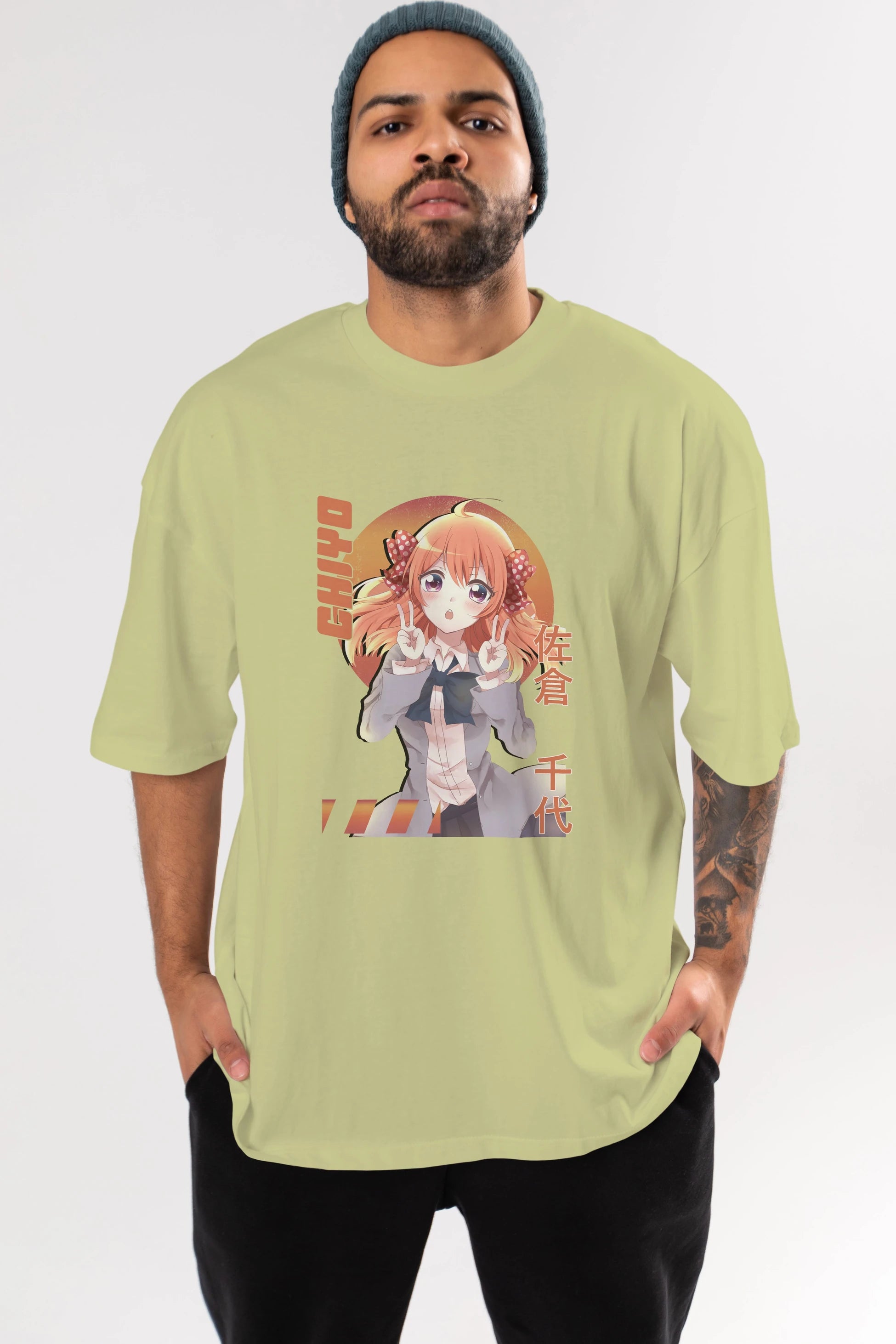 Chiyo Sakura 5 Anime Ön Baskılı Oversize t-shirt %100 pamuk Erkek Kadın Unisex