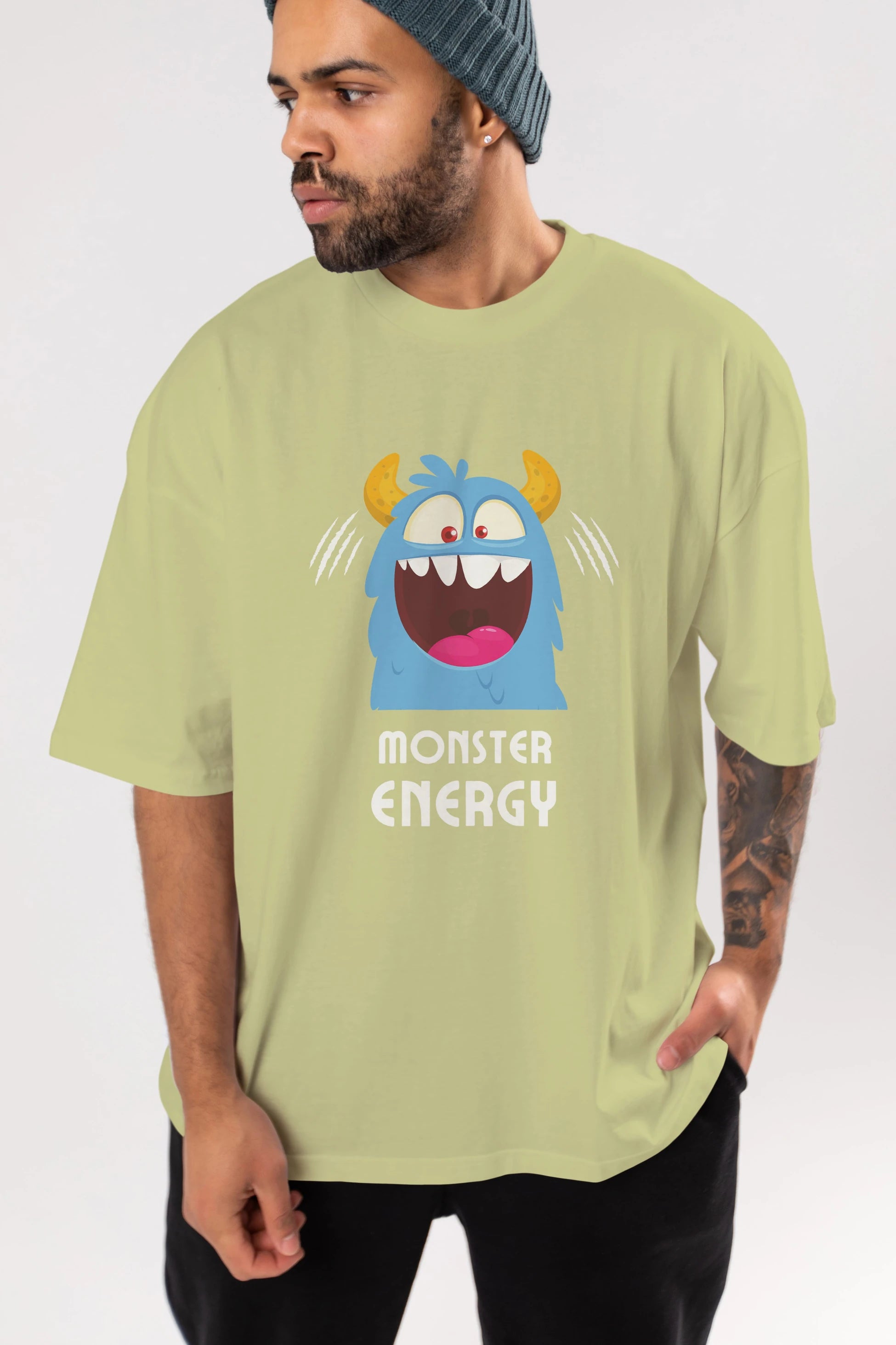 Monster Energy Ön Baskılı Oversize t-shirt Erkek Kadın Unisex