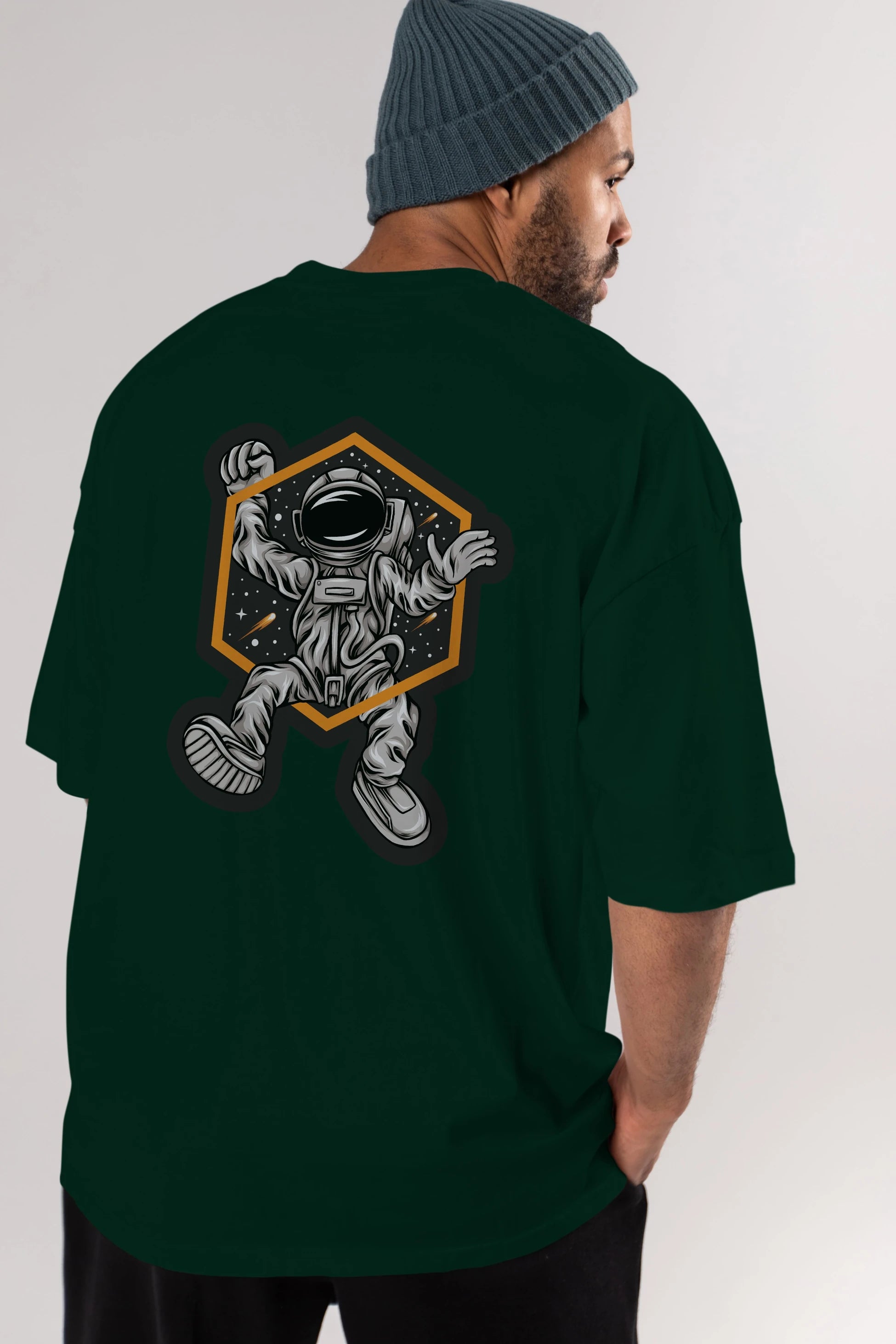 Astrofun Sticker Arka Baskılı Oversize t-shirt Erkek Kadın Unisex