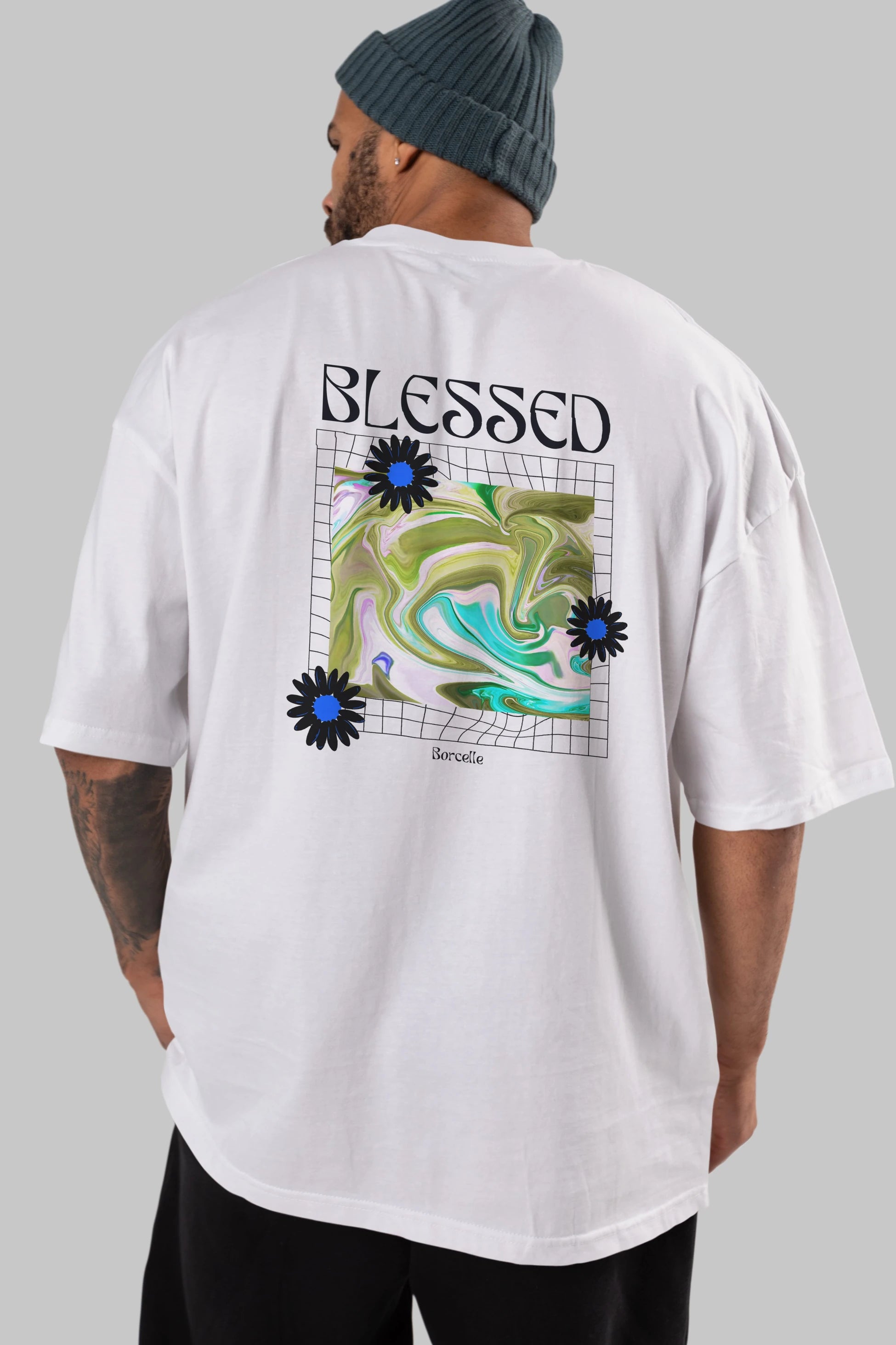 Blessed Arka Baskılı Oversize t-shirt Erkek Kadın Unisex