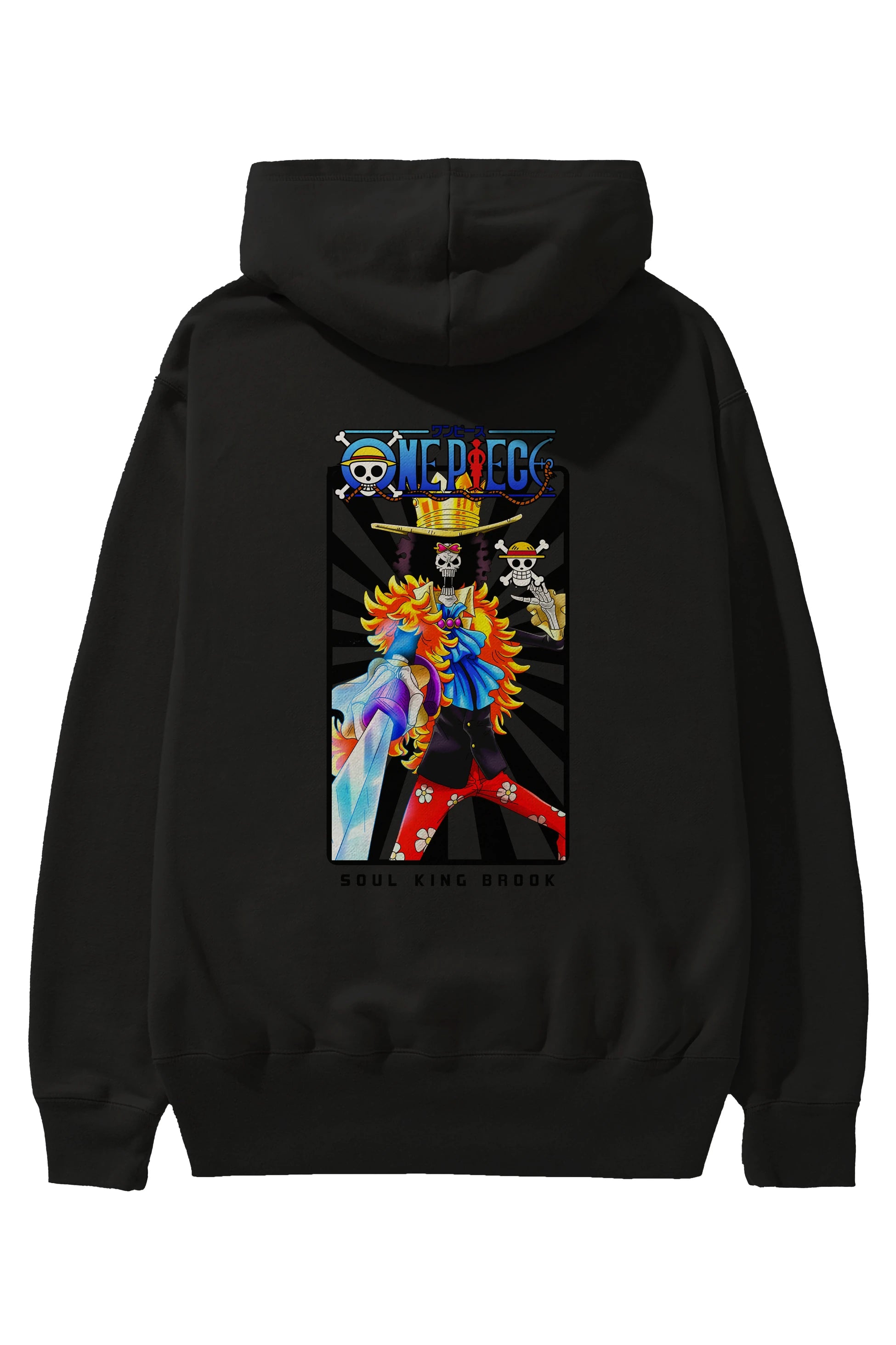 Brook Anime Arka Baskılı Hoodie Oversize Kapüşonlu Sweatshirt Erkek Kadın Unisex