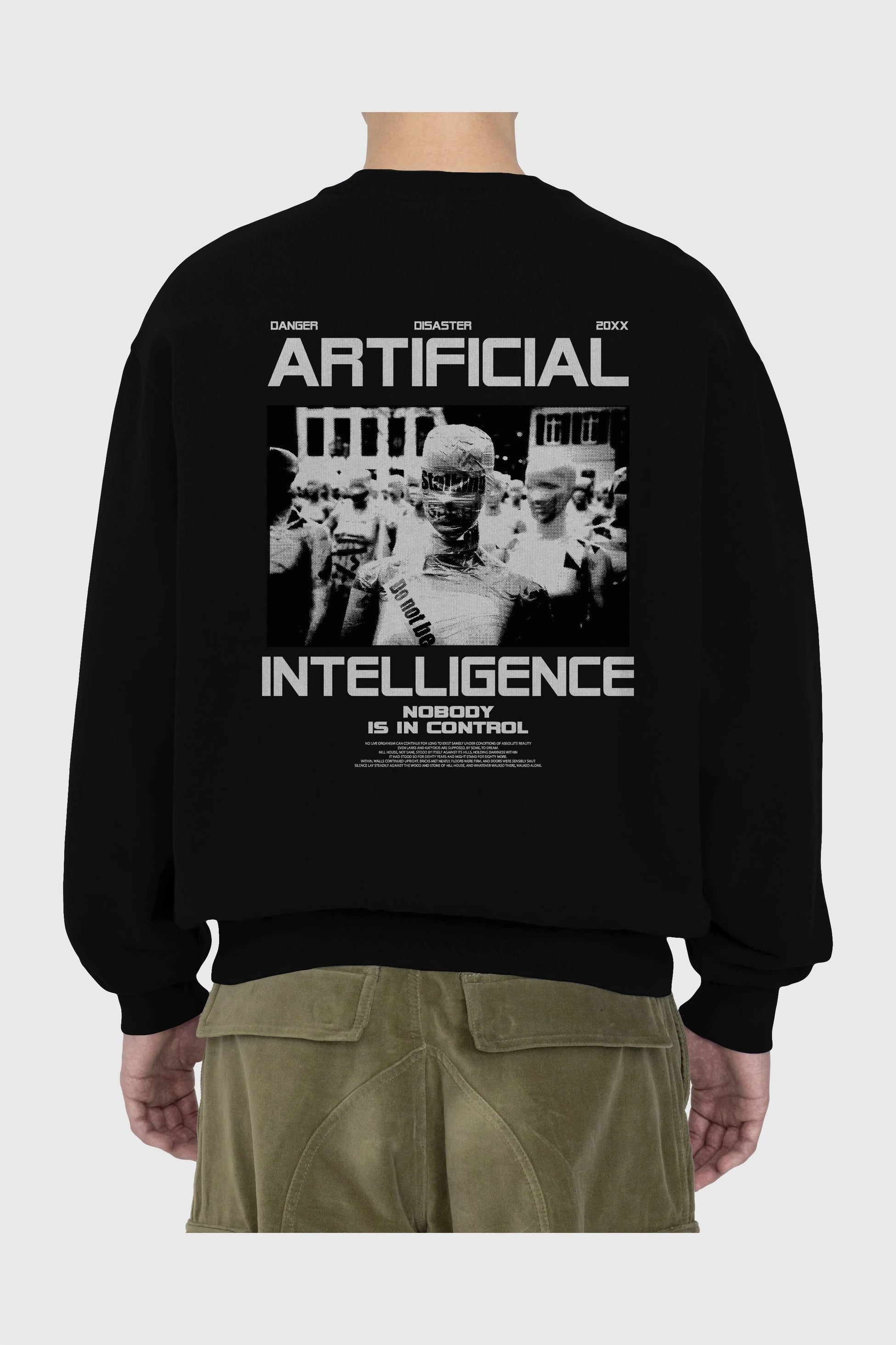 Artificial Intelligence Arka Baskılı Oversize Sweatshirt Erkek Kadın Unisex