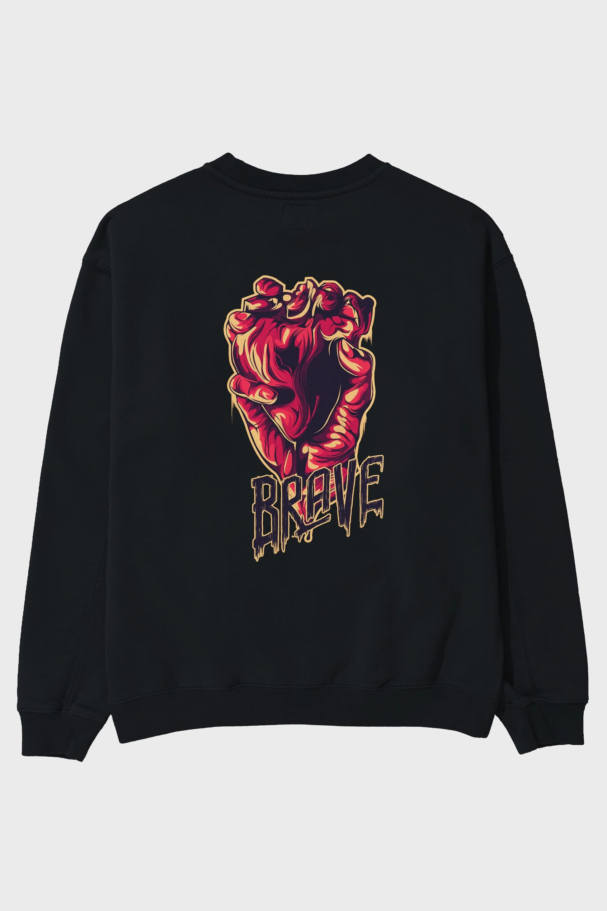 Brave Streetwear Arka Baskılı Oversize Sweatshirt Erkek Kadın Unisex