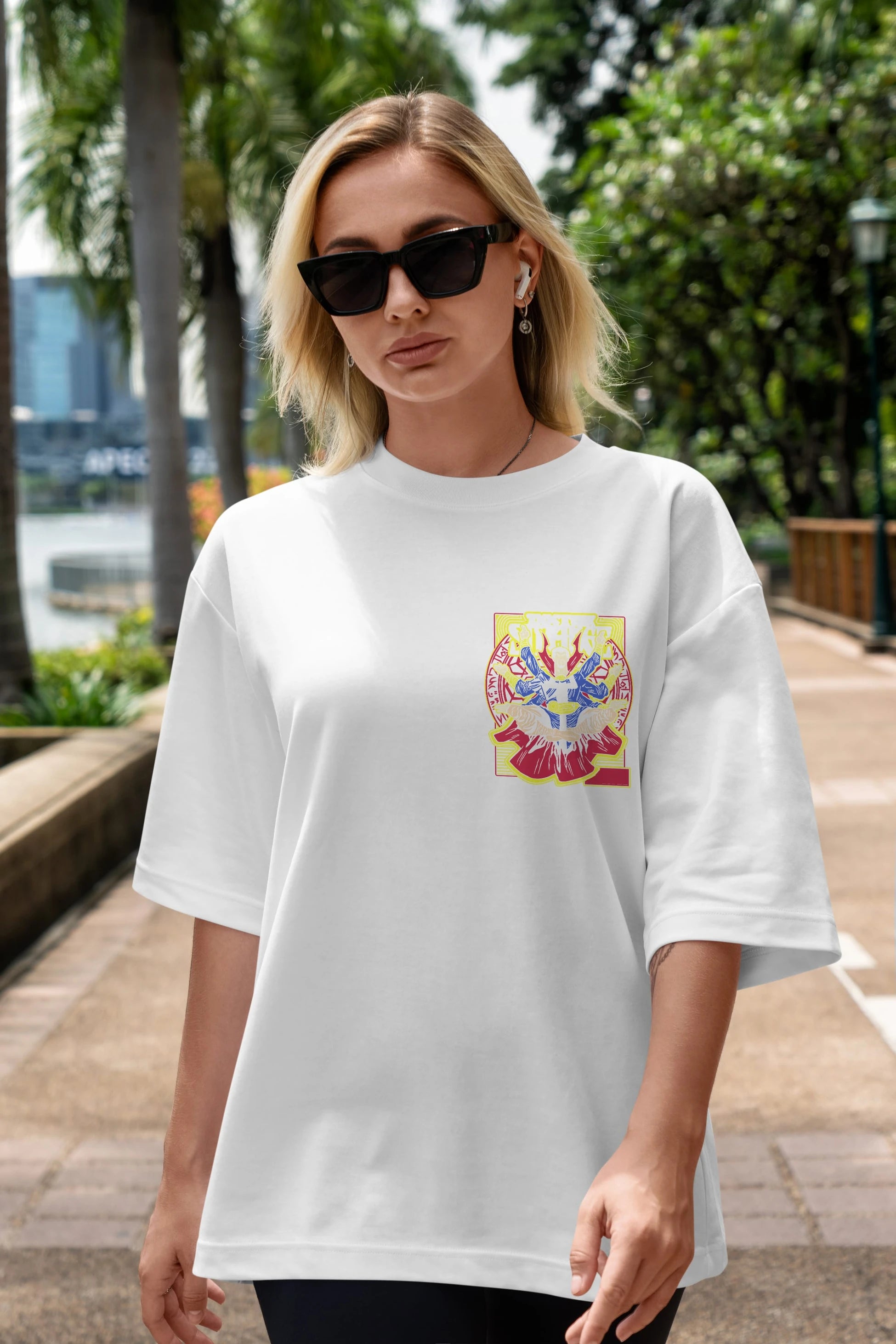 Doctor Strange (1) Ön Sol Baskılı Oversize t-shirt Erkek Kadın Unisex %100 Pamuk Bisiklet Yaka tişort