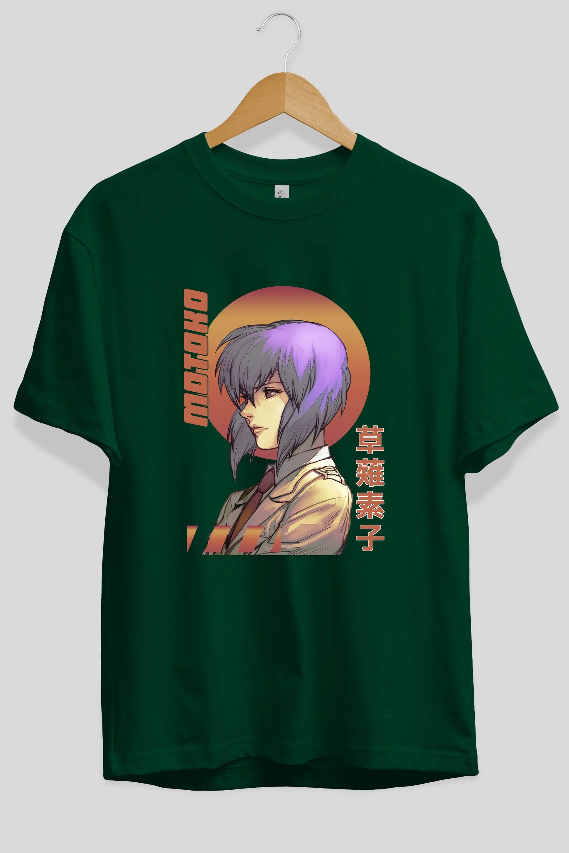 Motoko Kusanagi 10 Anime Ön Baskılı Oversize t-shirt %100 pamuk Erkek Kadın Unisex