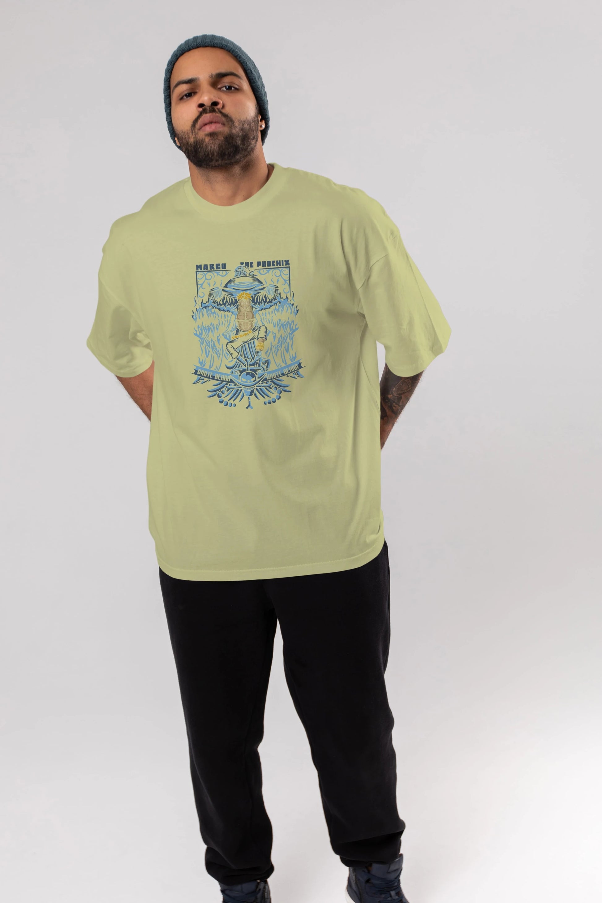 MARCO EL FENIX One Piece Anime Ön Baskılı Oversize t-shirt %100 pamuk Erkek Kadın Unisex