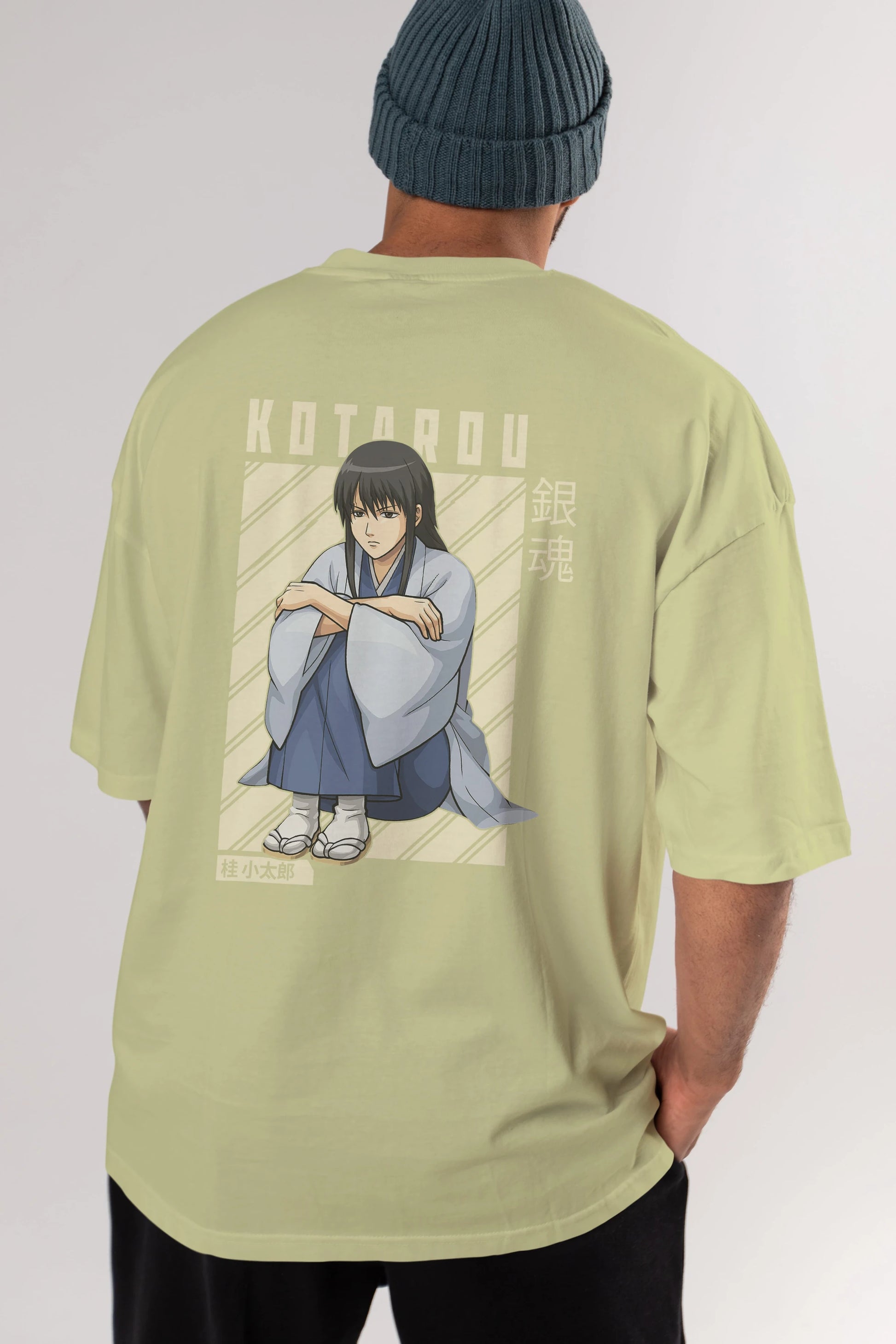 Kotarou Katsura GINTAMA Anime Arka Baskılı Oversize t-shirt Erkek Kadın Unisex