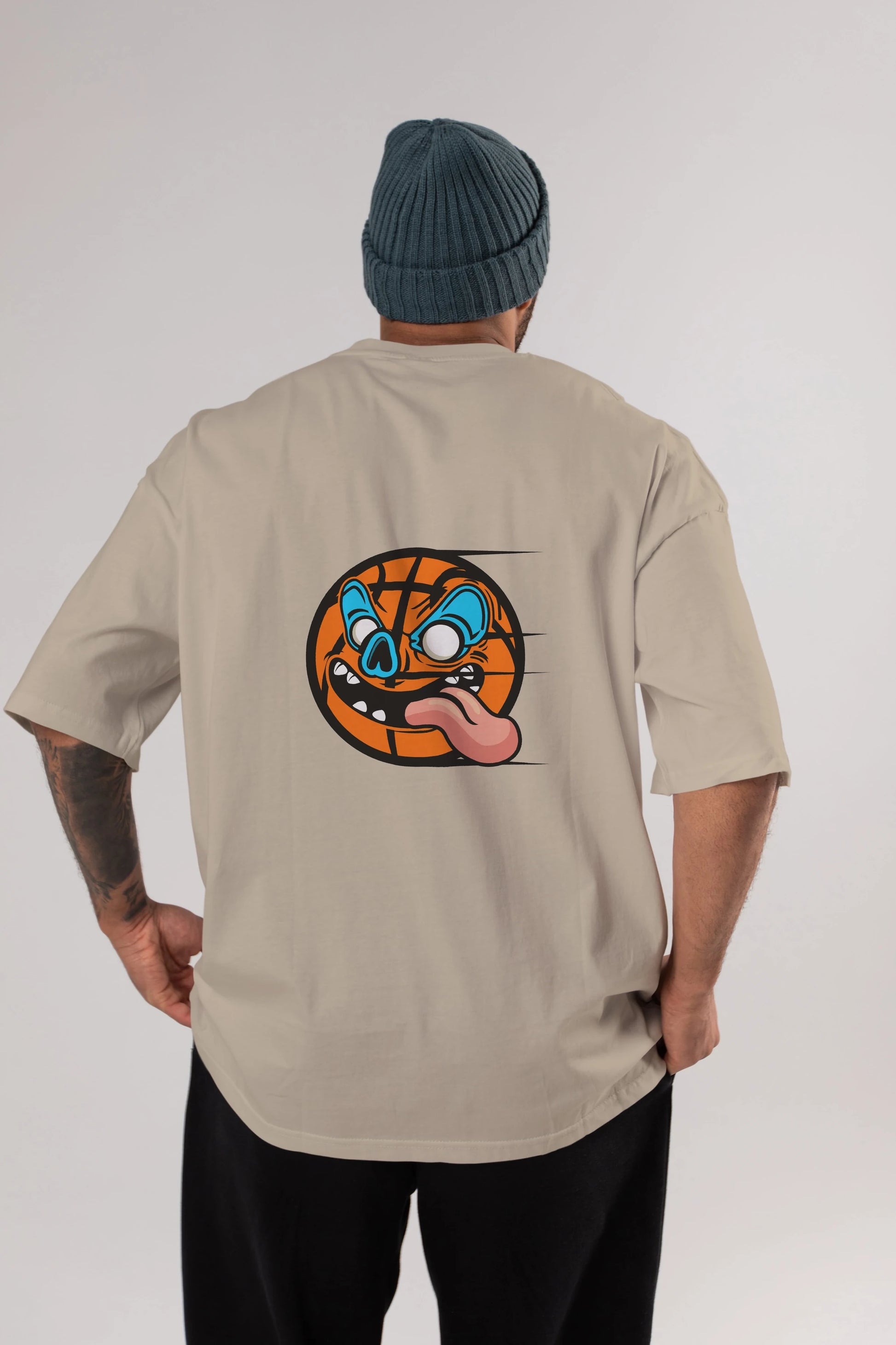 Basketball Arka Baskılı Oversize t-shirt Erkek Kadın Unisex %100 Pamuk tişort