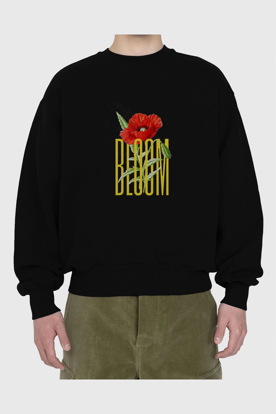 Bloom Flower Ön Baskılı Oversize Sweatshirt Erkek Kadın Unisex