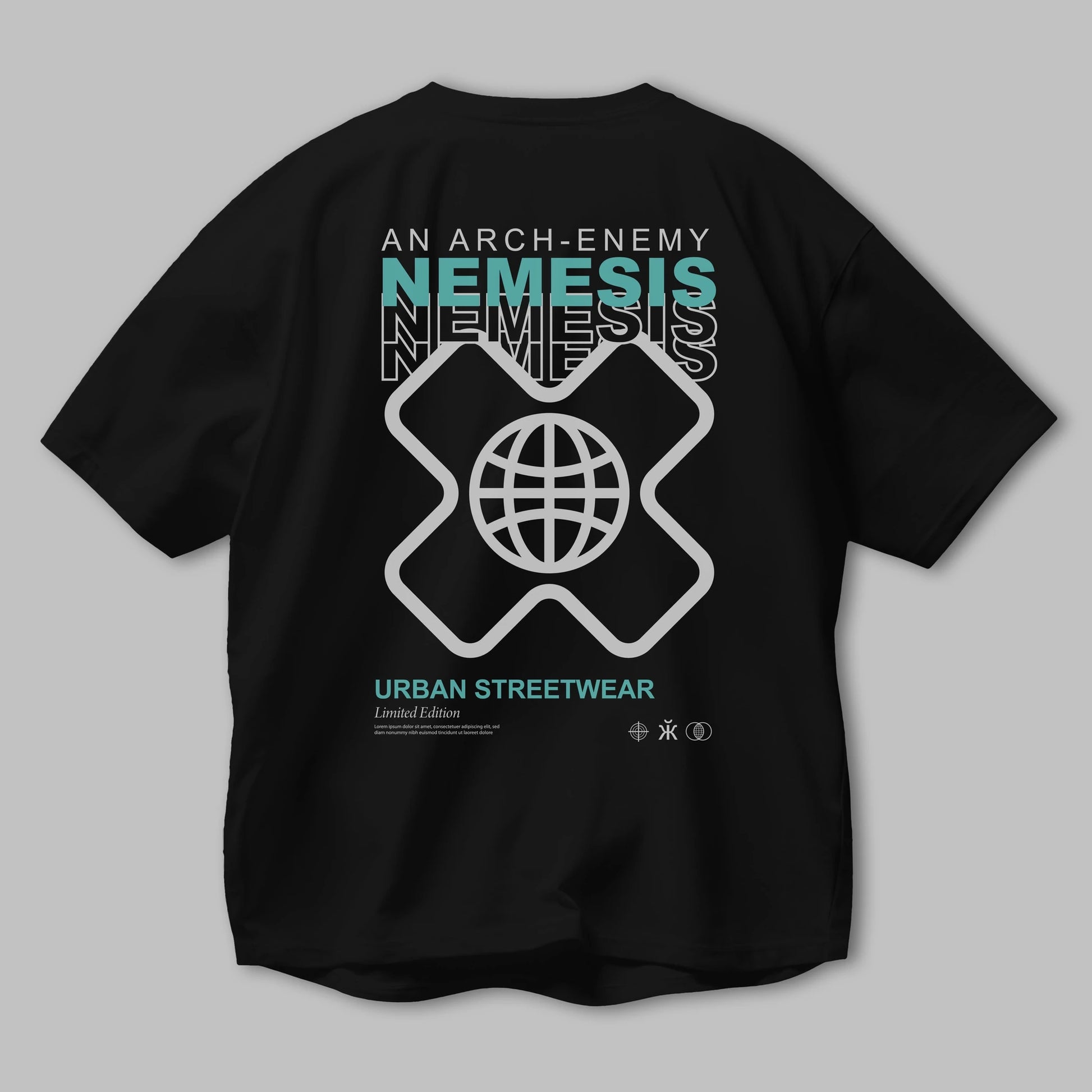 Nemesis Urban Arka Baskılı Oversize t-shirt Erkek Kadın Unisex