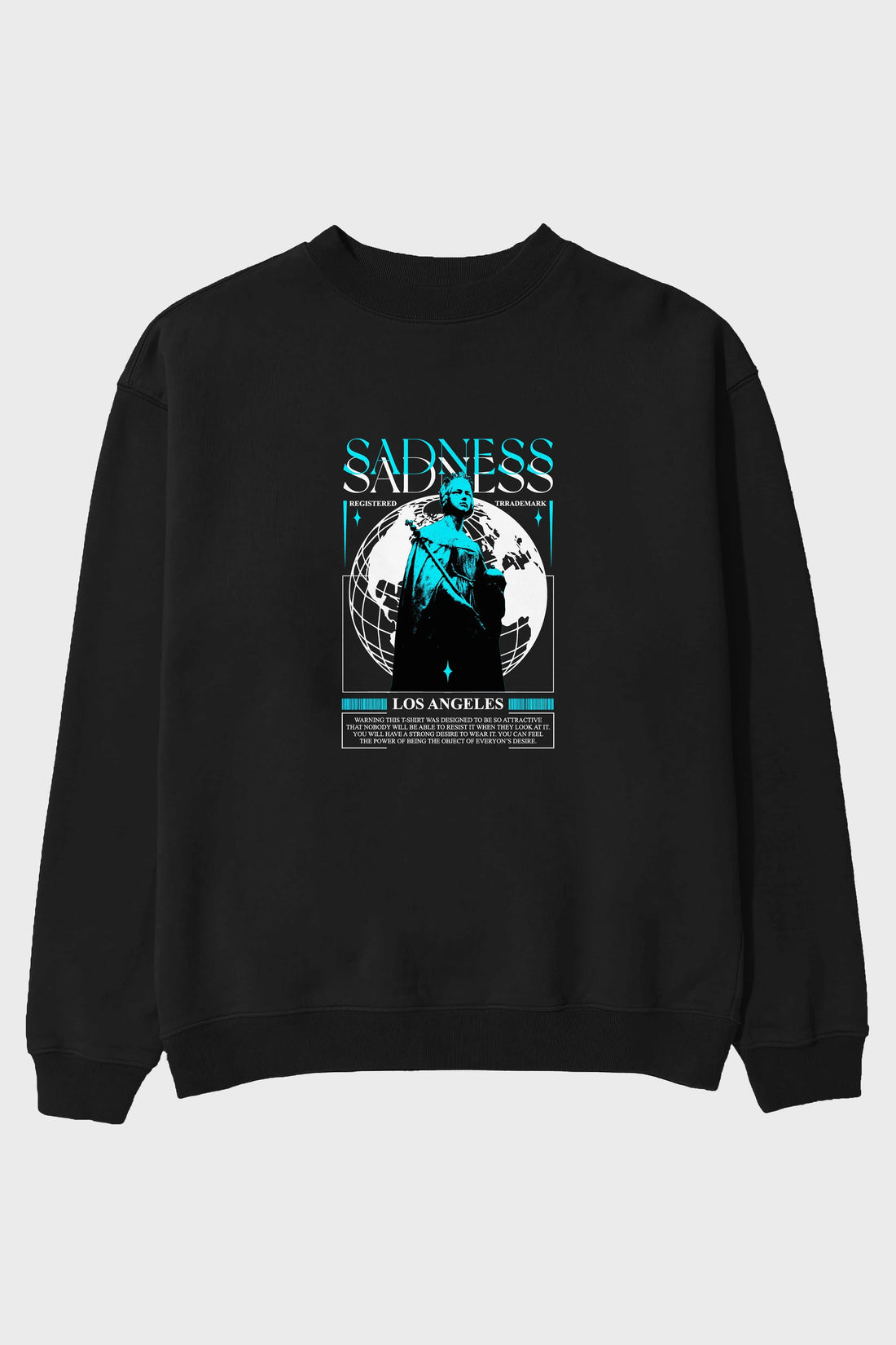 Sadness Los Angeles Ön Baskılı Oversize Sweatshirt Erkek Kadın Unisex