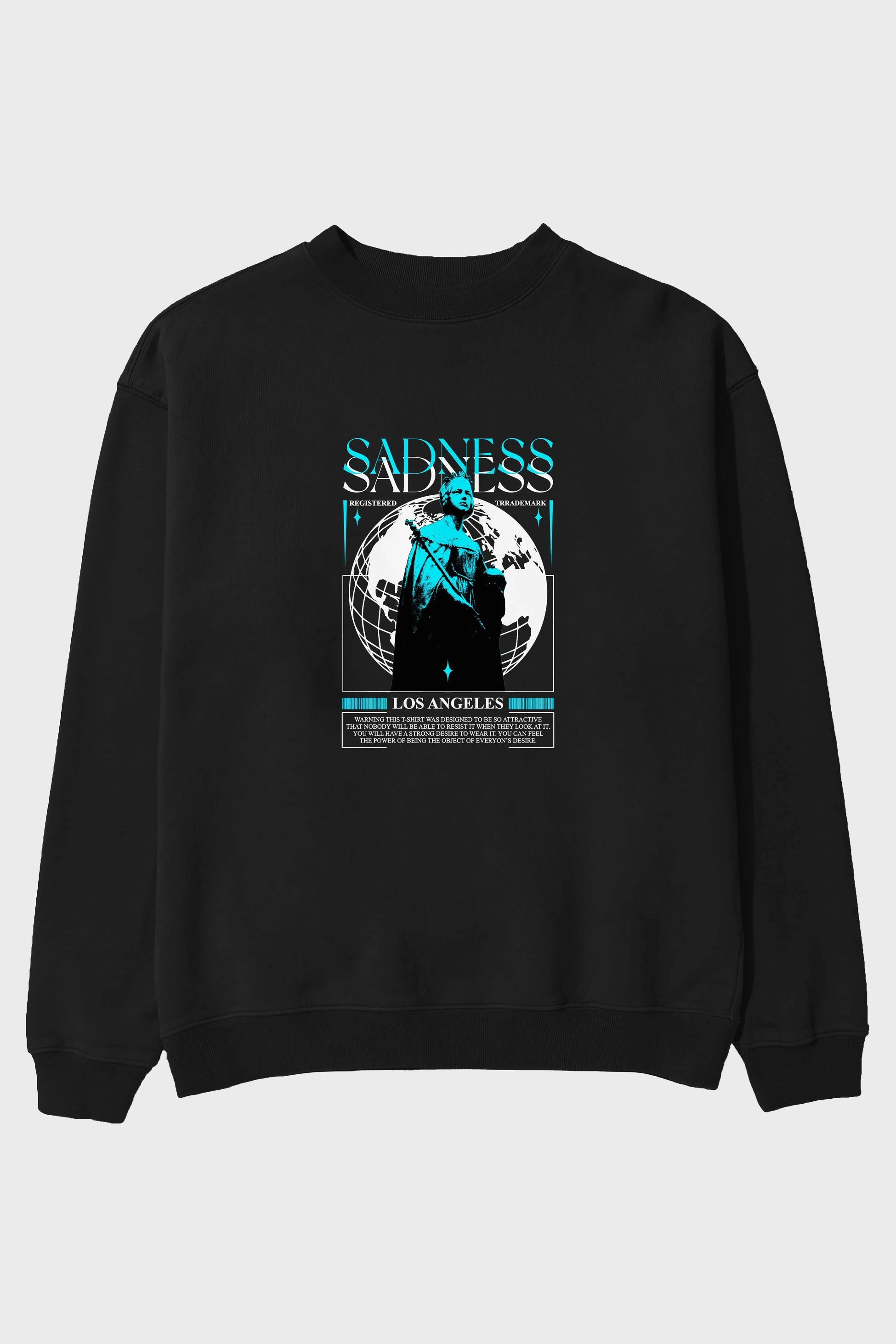 Sadness Los Angeles Ön Baskılı Oversize Sweatshirt Erkek Kadın Unisex