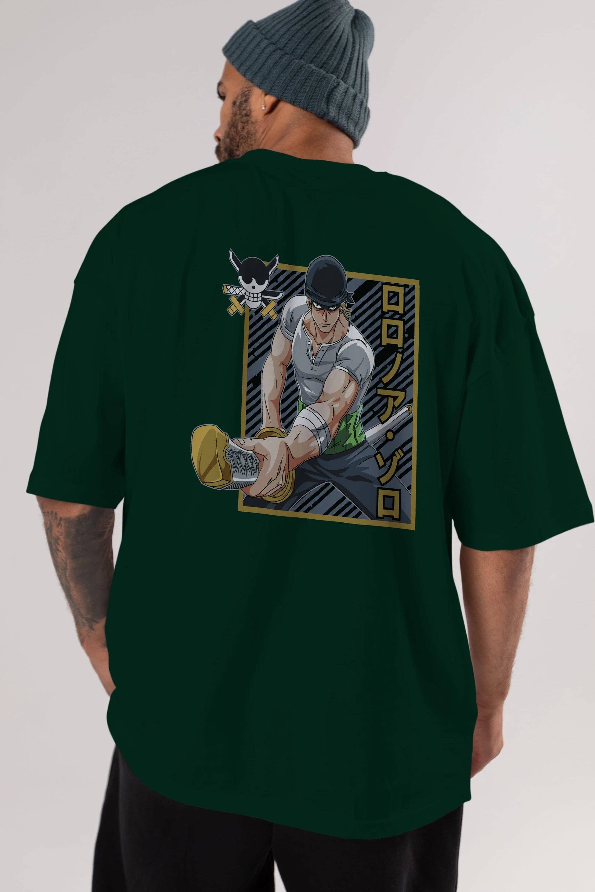 RORONOA ZORO Anime Arka Baskılı Oversize t-shirt Erkek Kadın Unisex
